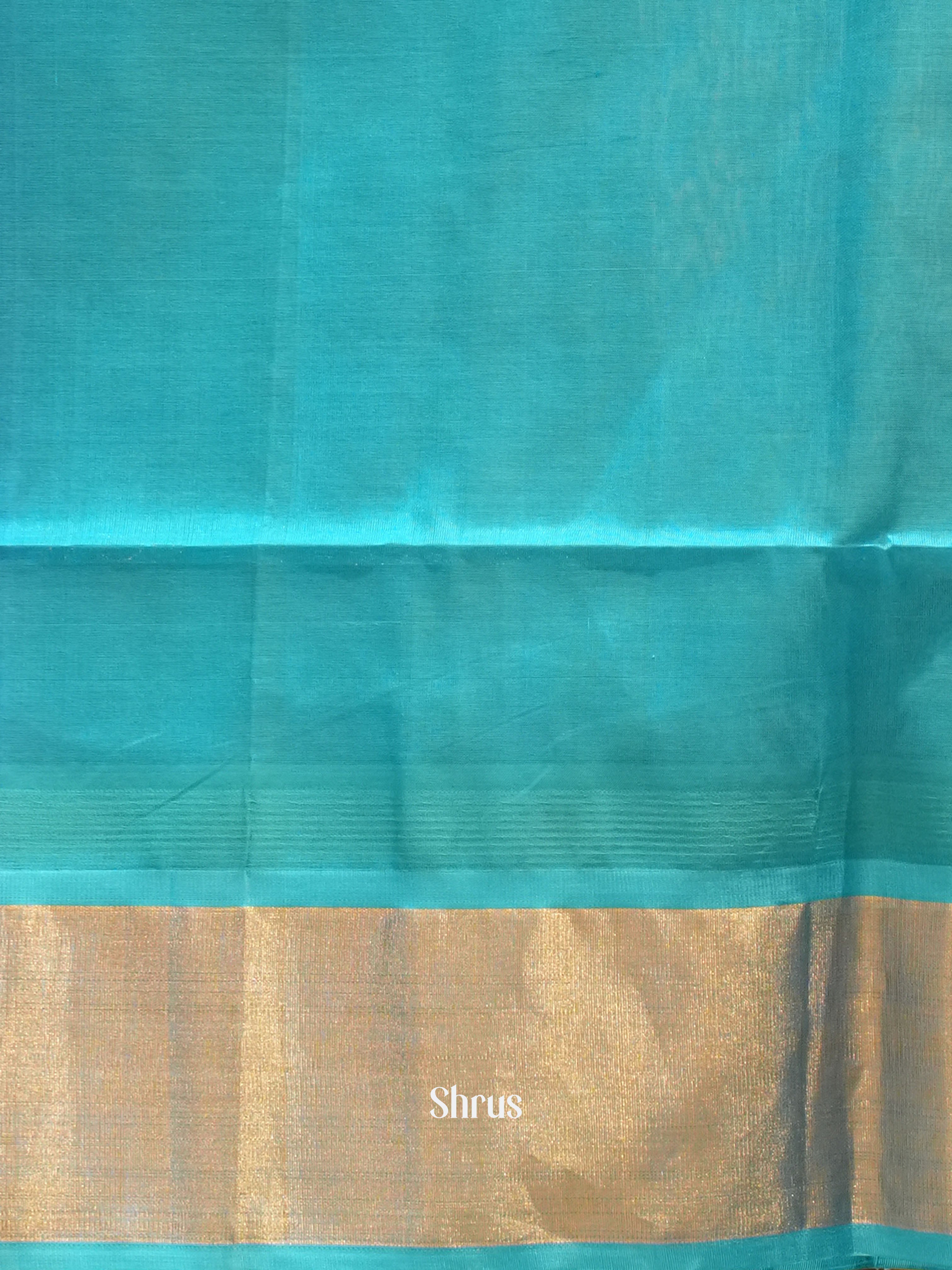 Purple & Teal - Silk Cotton Saree - Shop on ShrusEternity.com