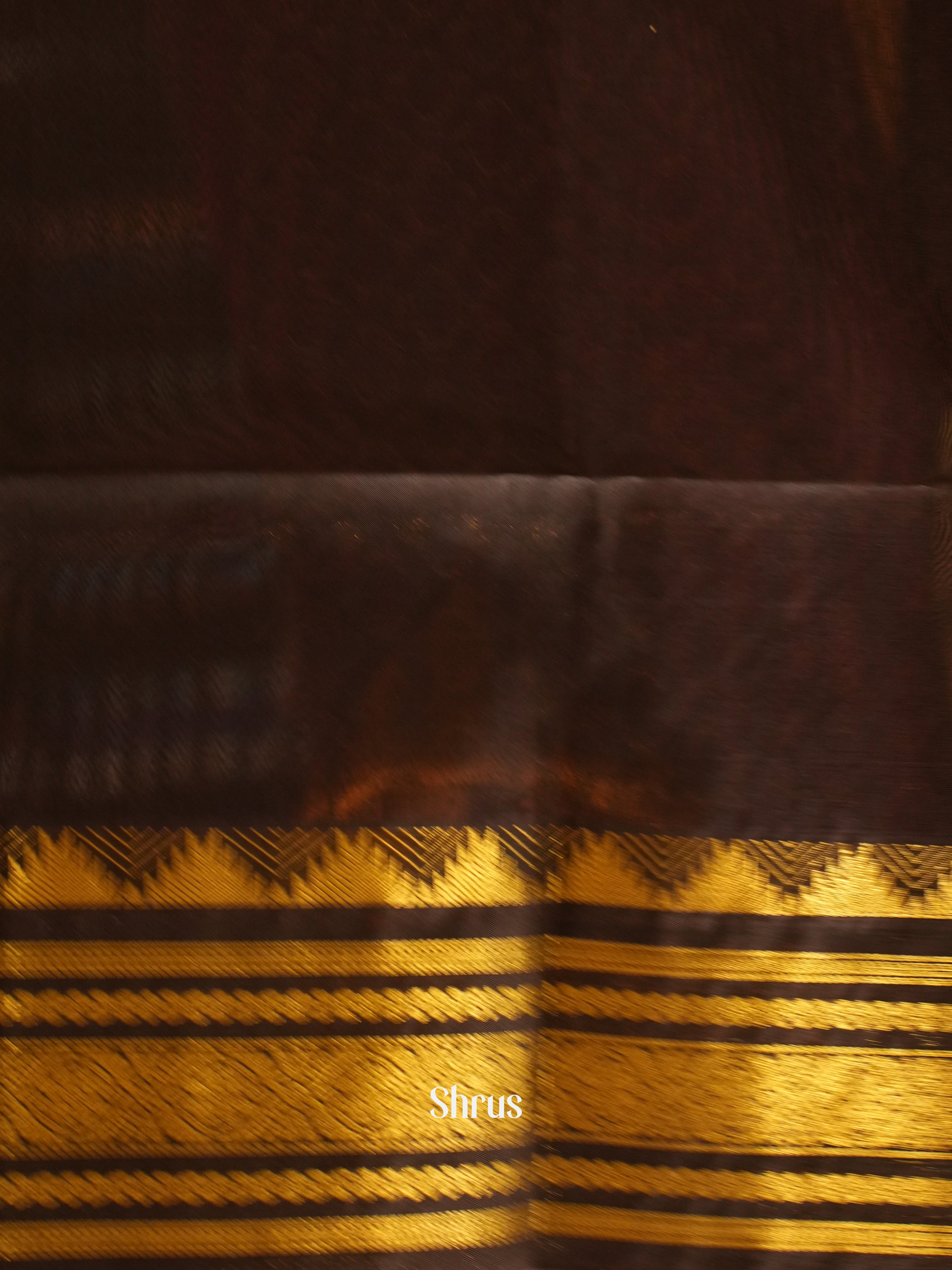 Sandal & Brown - Silk Cotton Saree - Shop on ShrusEternity.com