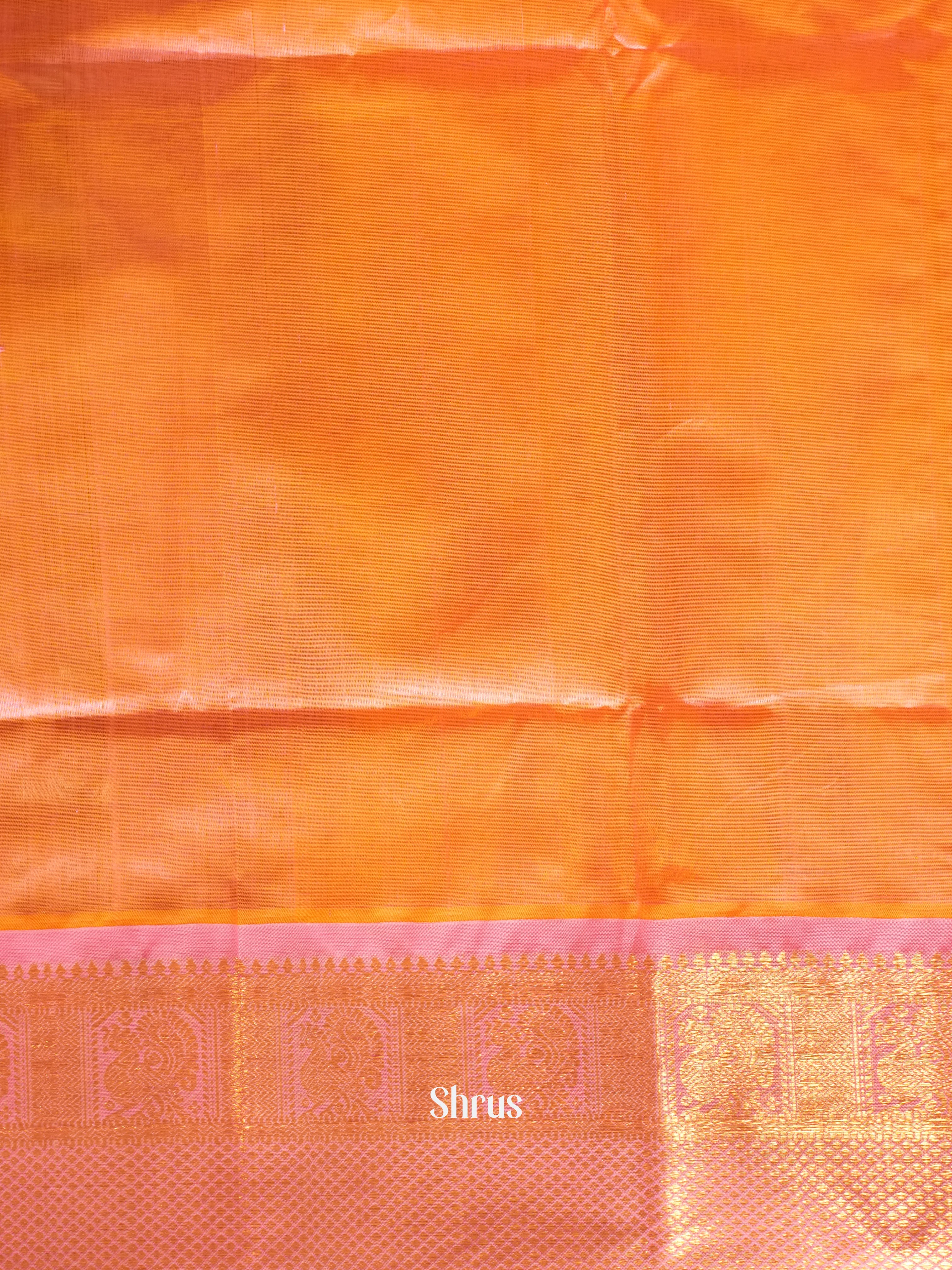 Brown & Pink - Silk Cotton Saree - Shop on ShrusEternity.com