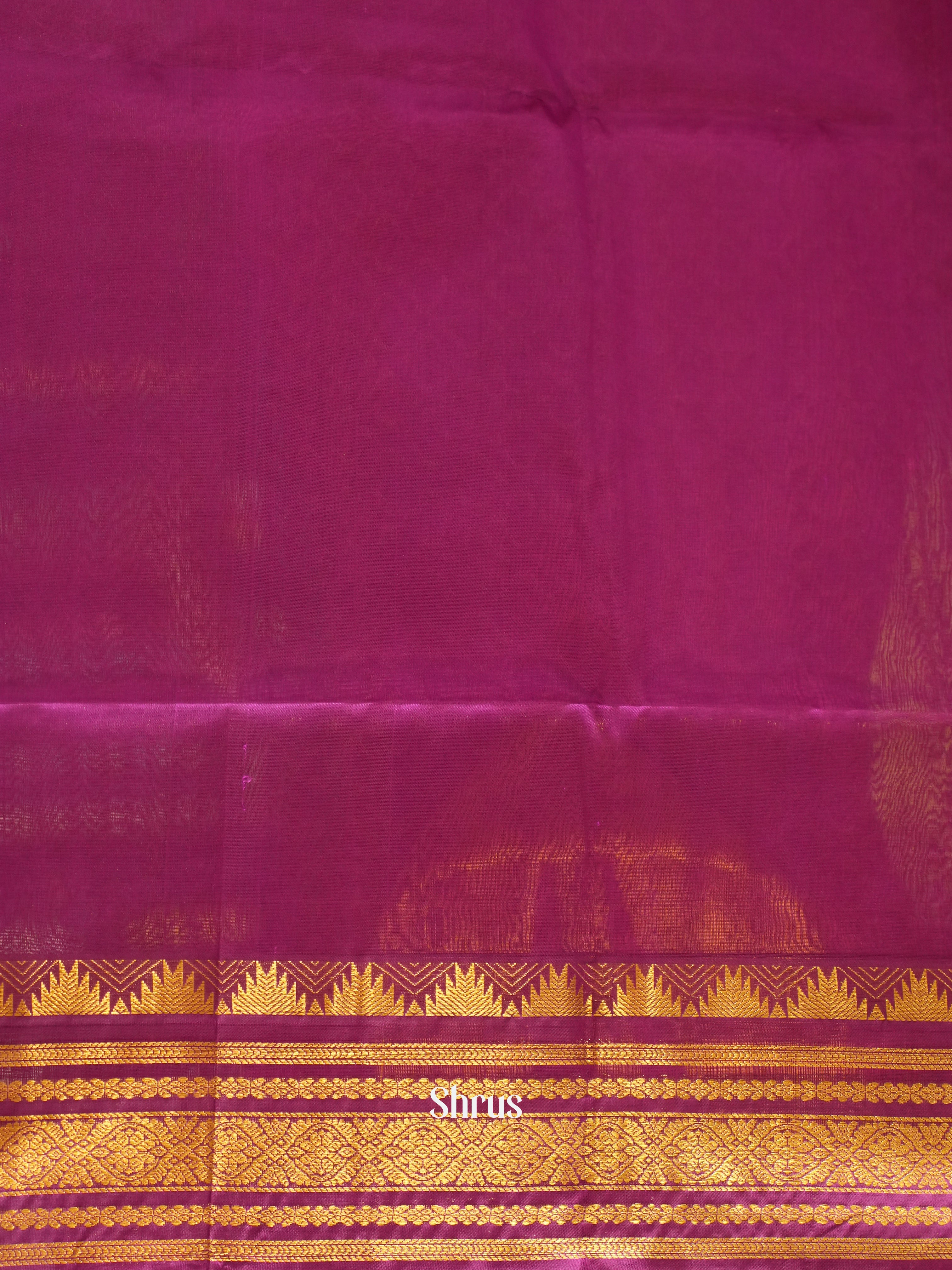Sandal & Purple - Silk Cotton Saree - Shop on ShrusEternity.com