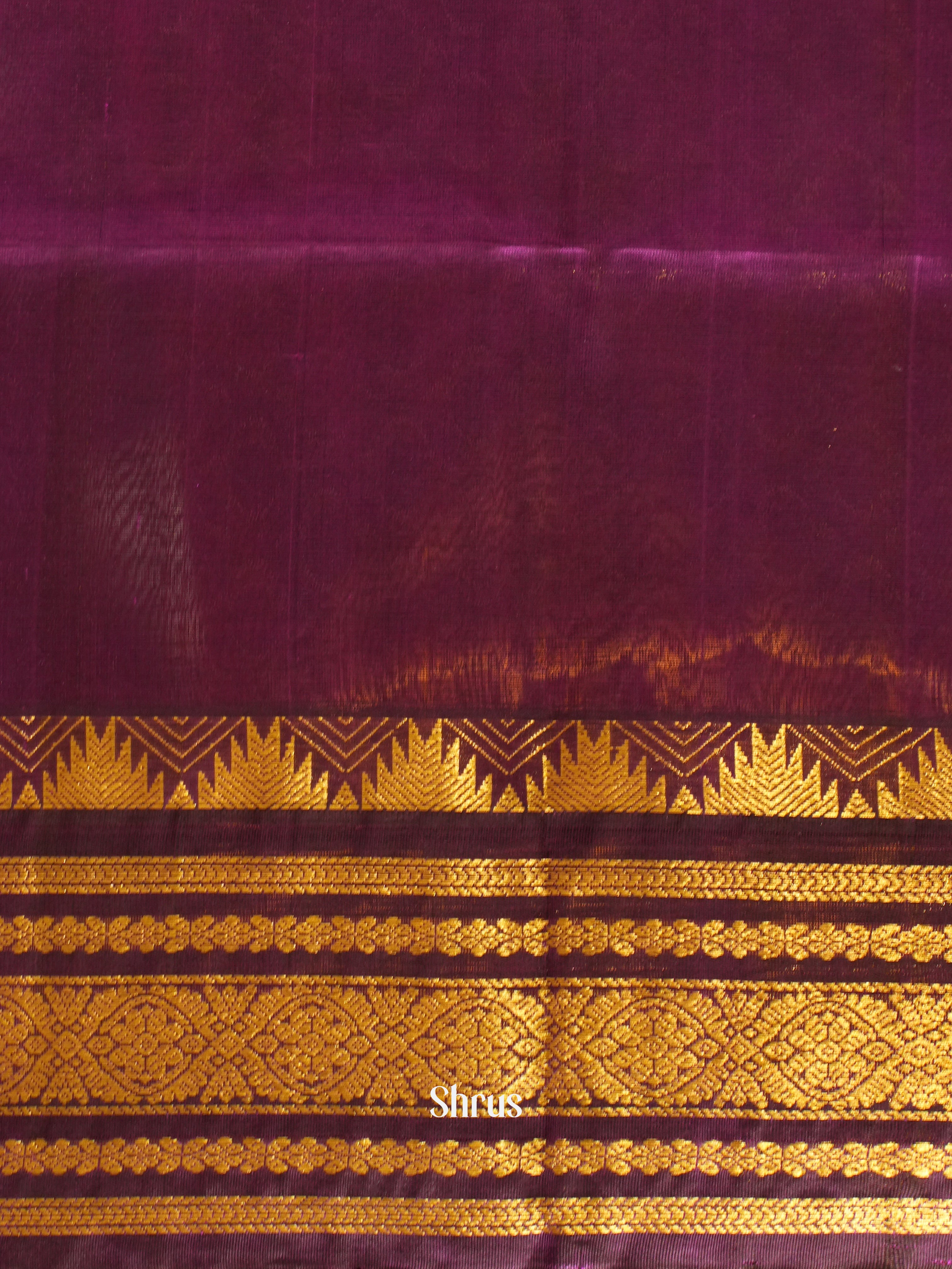 Yellow & Purple - Silk Cotton Saree - Shop on ShrusEternity.com