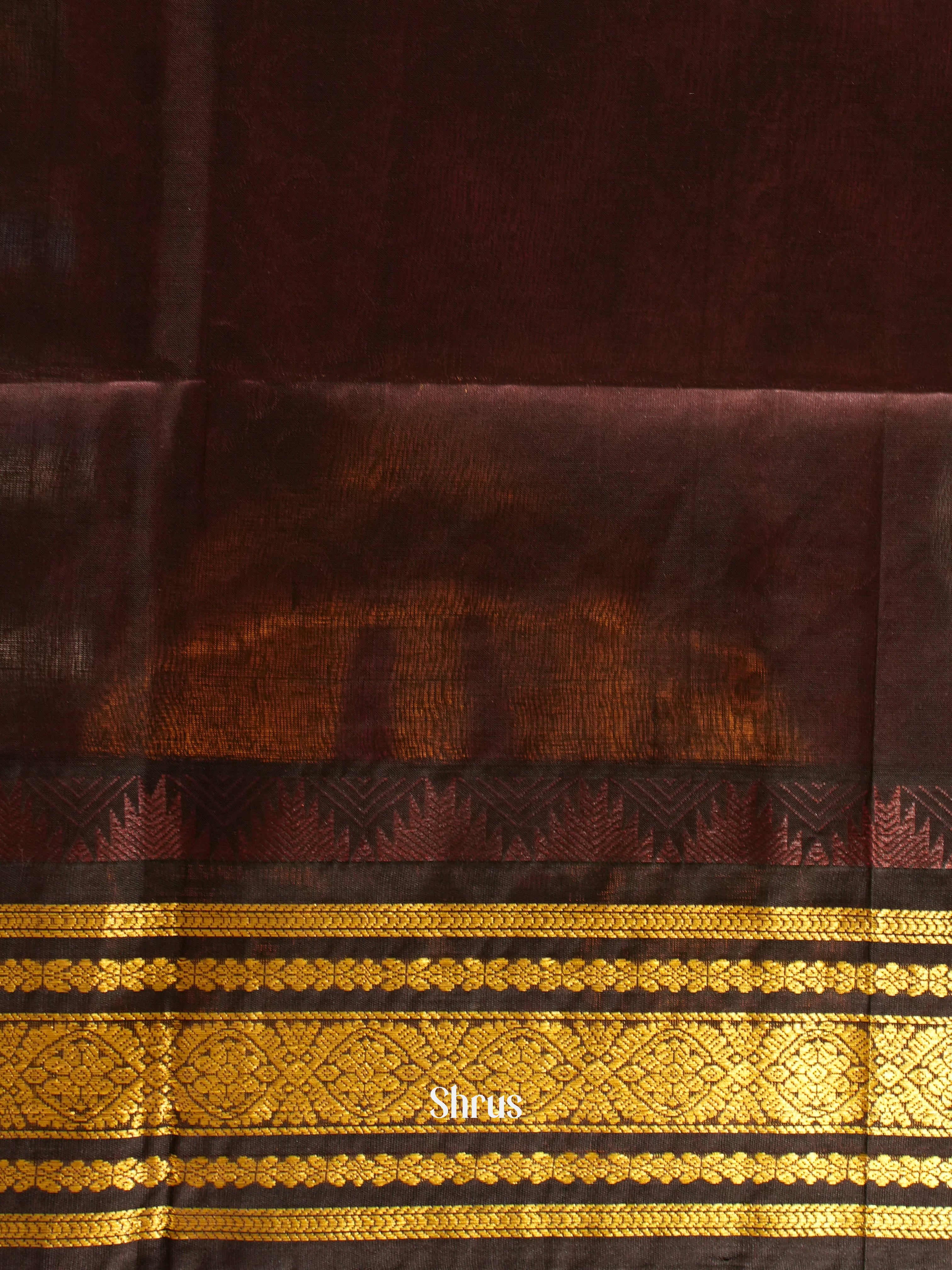 Pink & Brown - Silk Cotton Saree - Shop on ShrusEternity.com