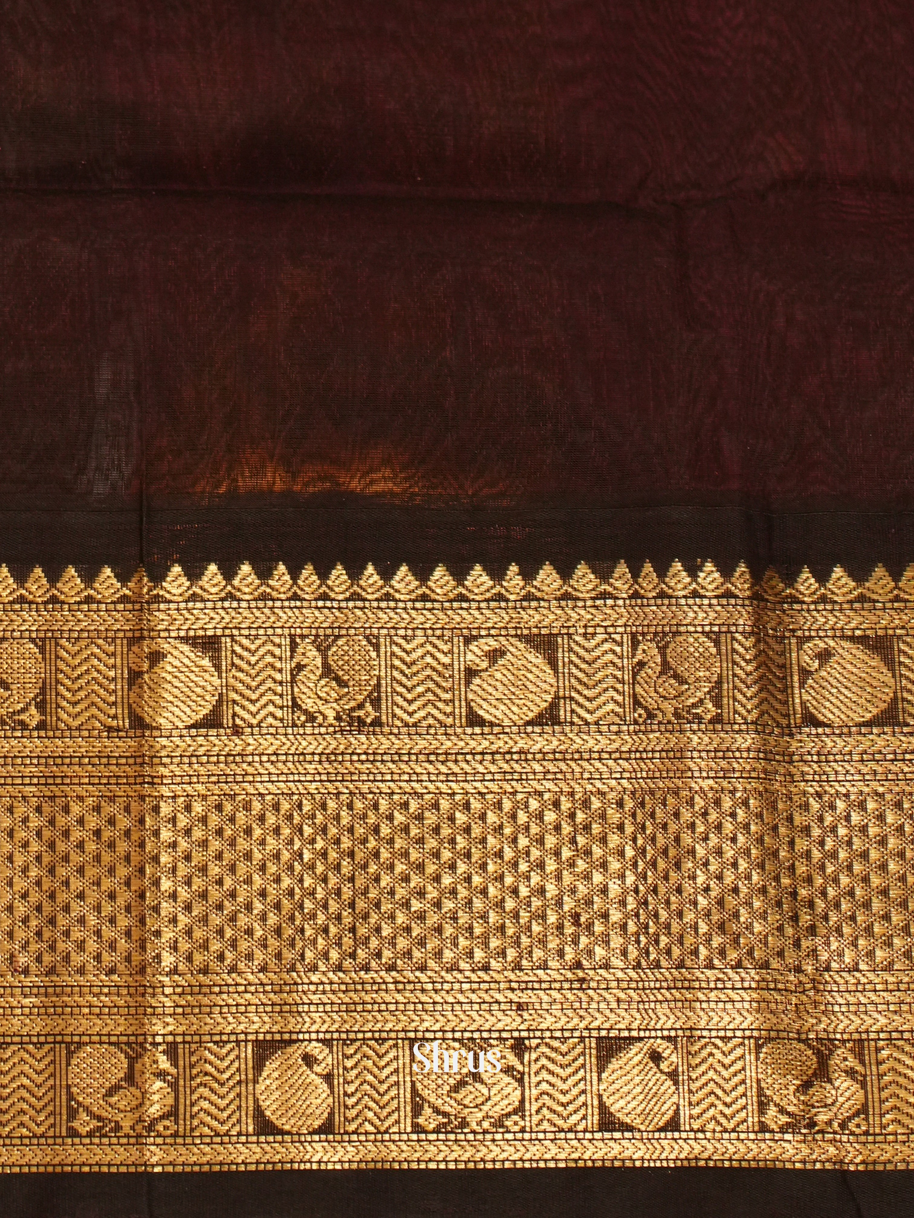 Pink & Brown - Silk Cotton Saree - Shop on ShrusEternity.com
