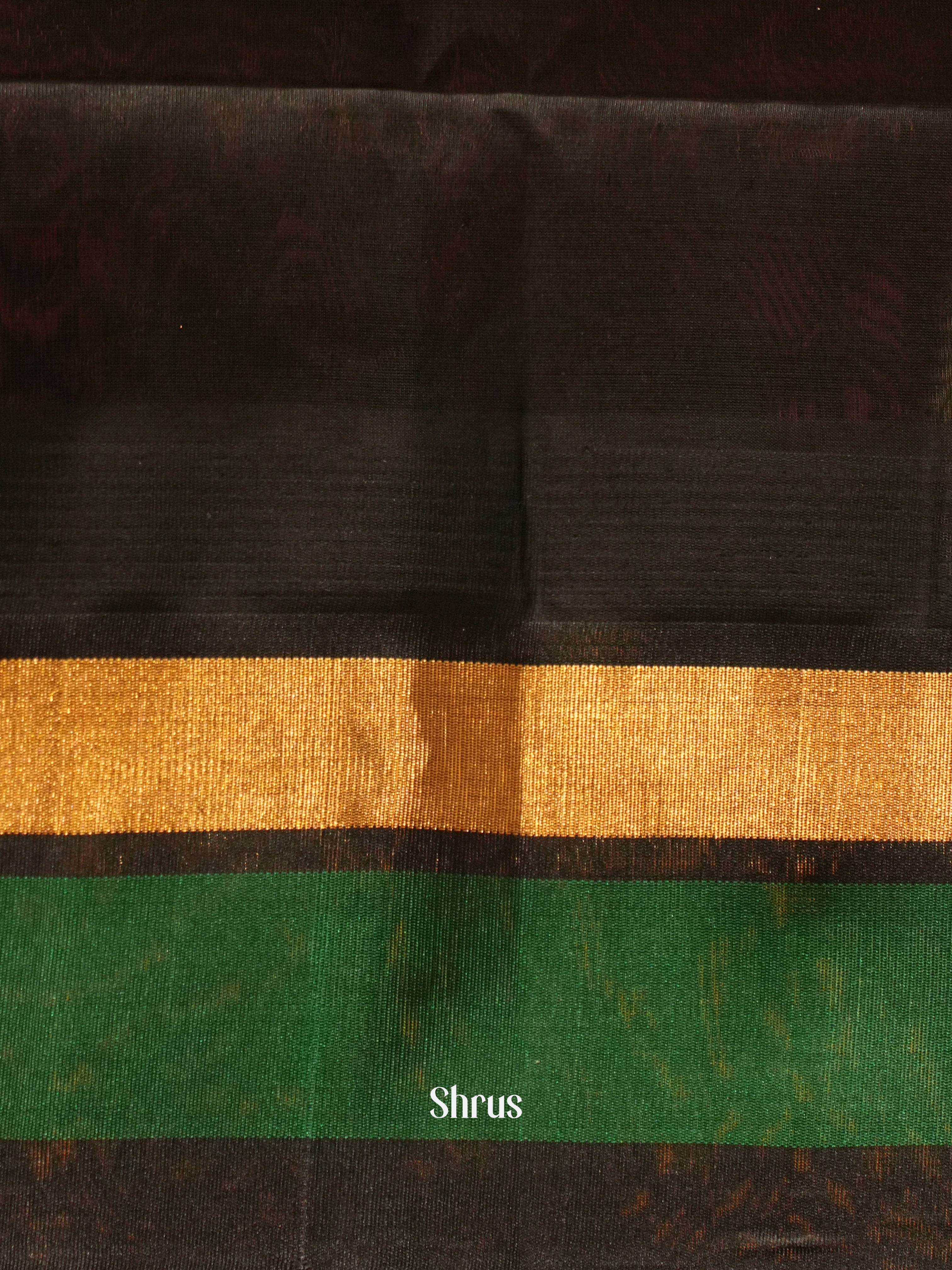 Peach & Black - Silk Cotton Saree - Shop on ShrusEternity.com