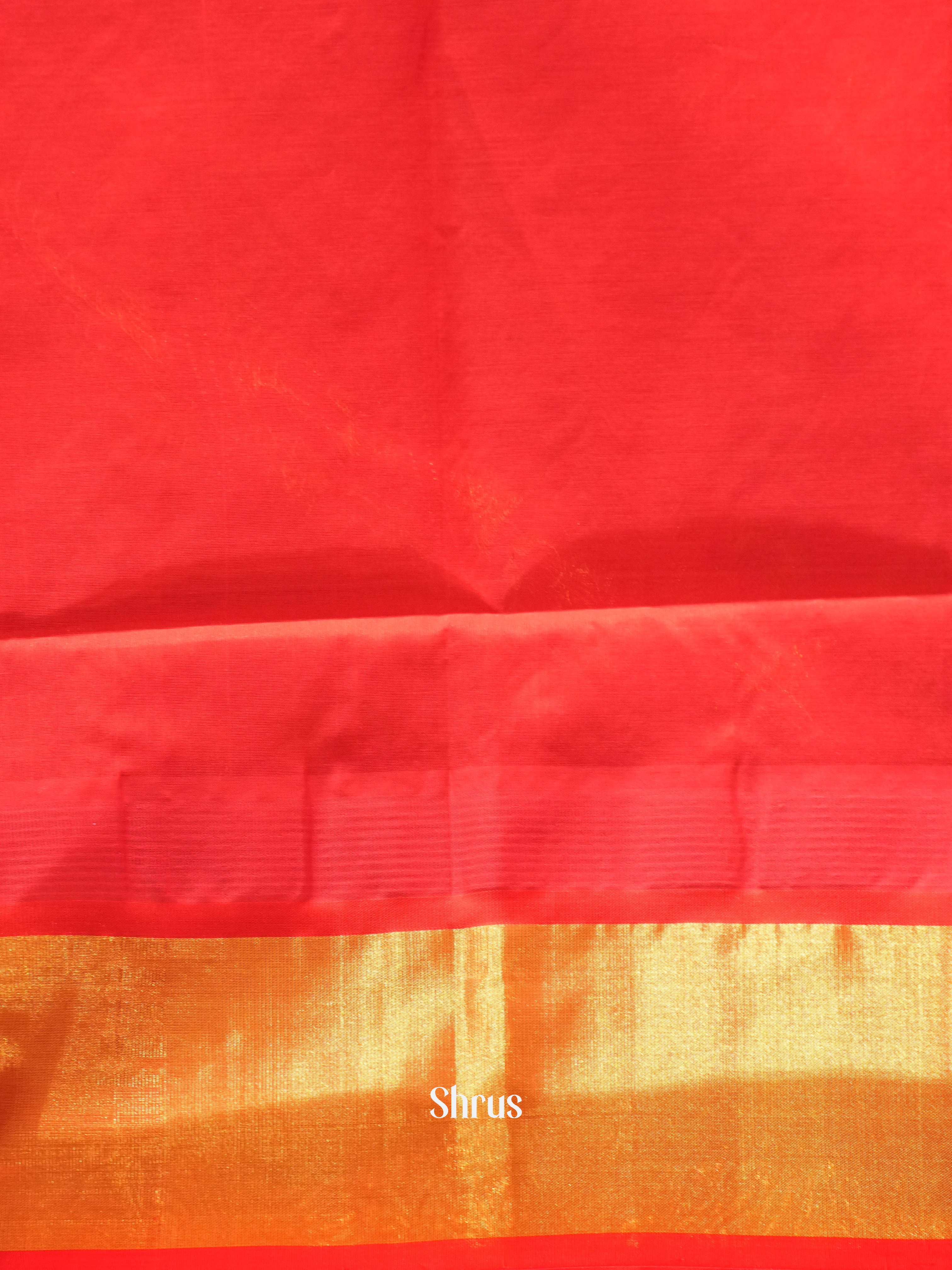 Sandal & Red - Silk Cotton Saree - Shop on ShrusEternity.com