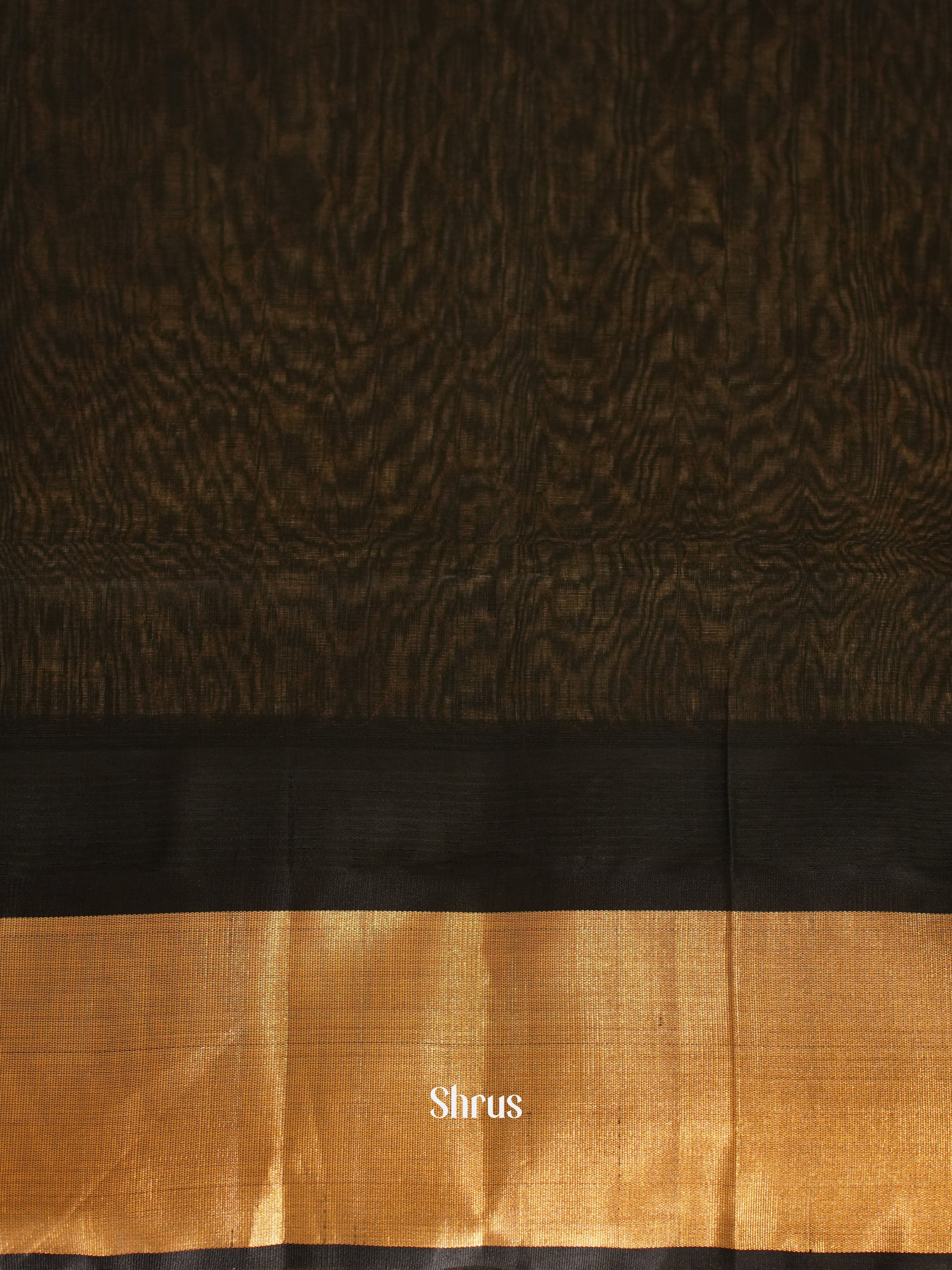Cream & Black - Silk Cotton Saree - Shop on ShrusEternity.com