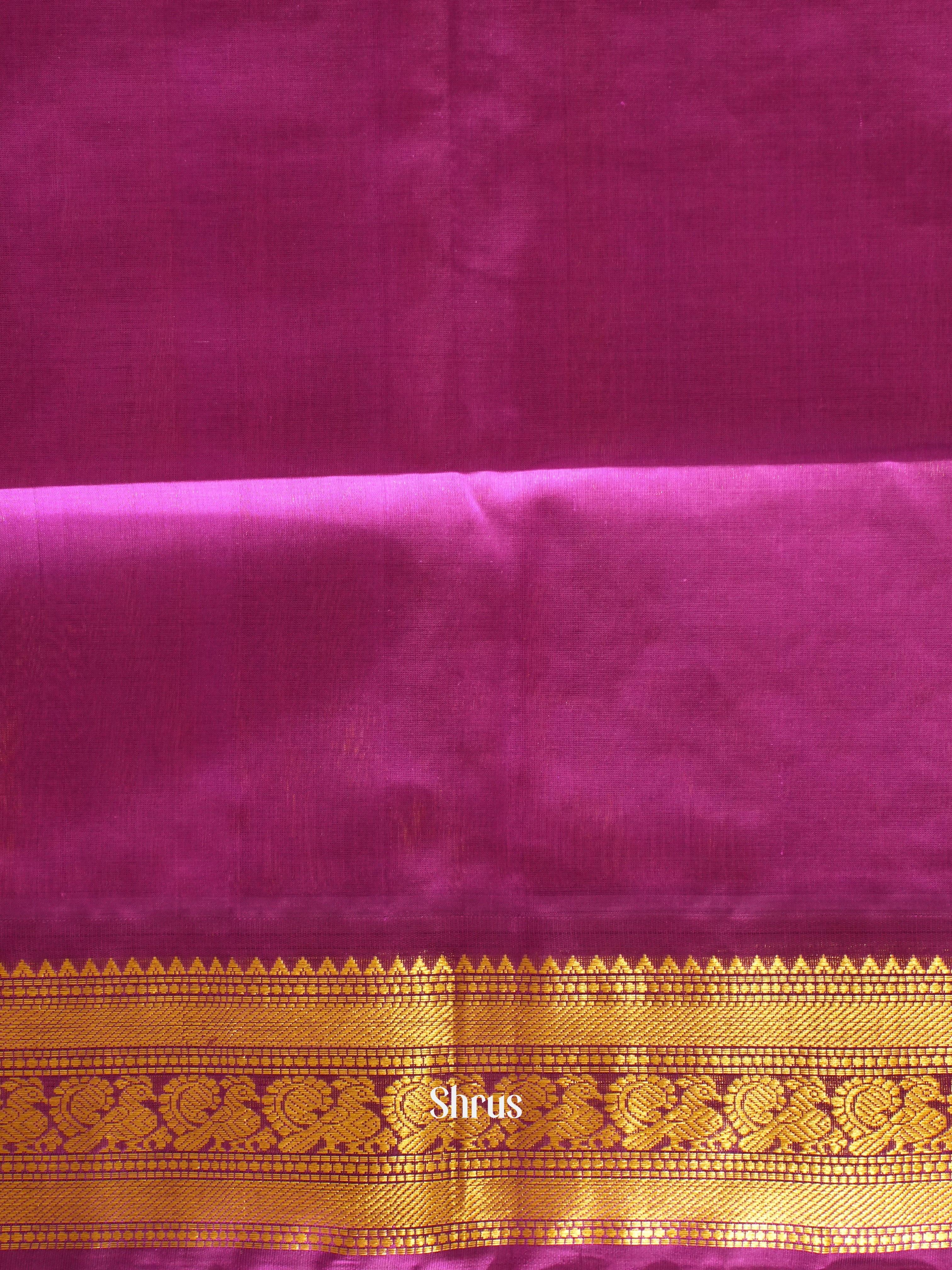 Yellow & Purple - Silk Cotton Saree - Shop on ShrusEternity.com