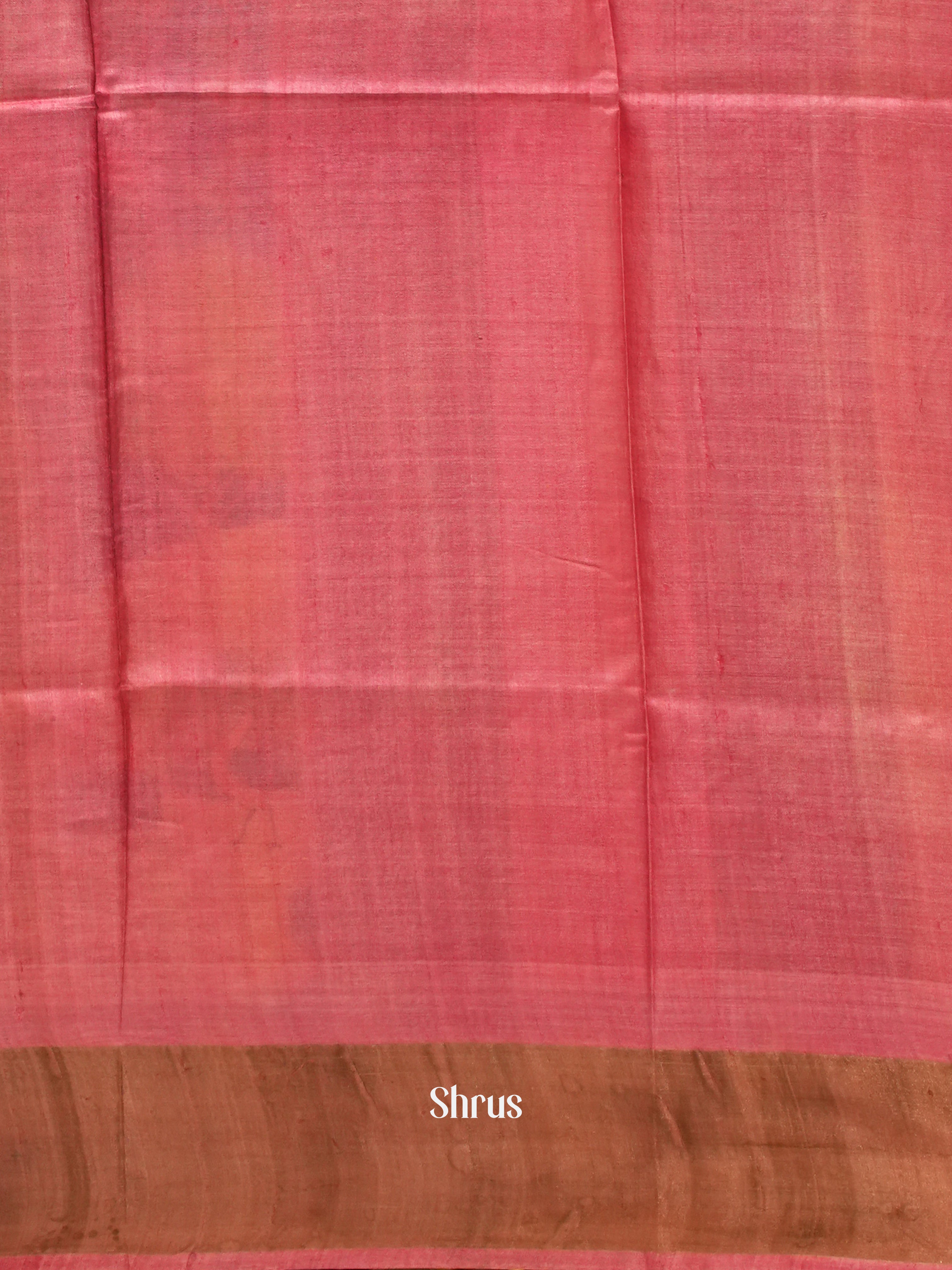 Blue & Pink- Tussar Saree - Shop on ShrusEternity.com