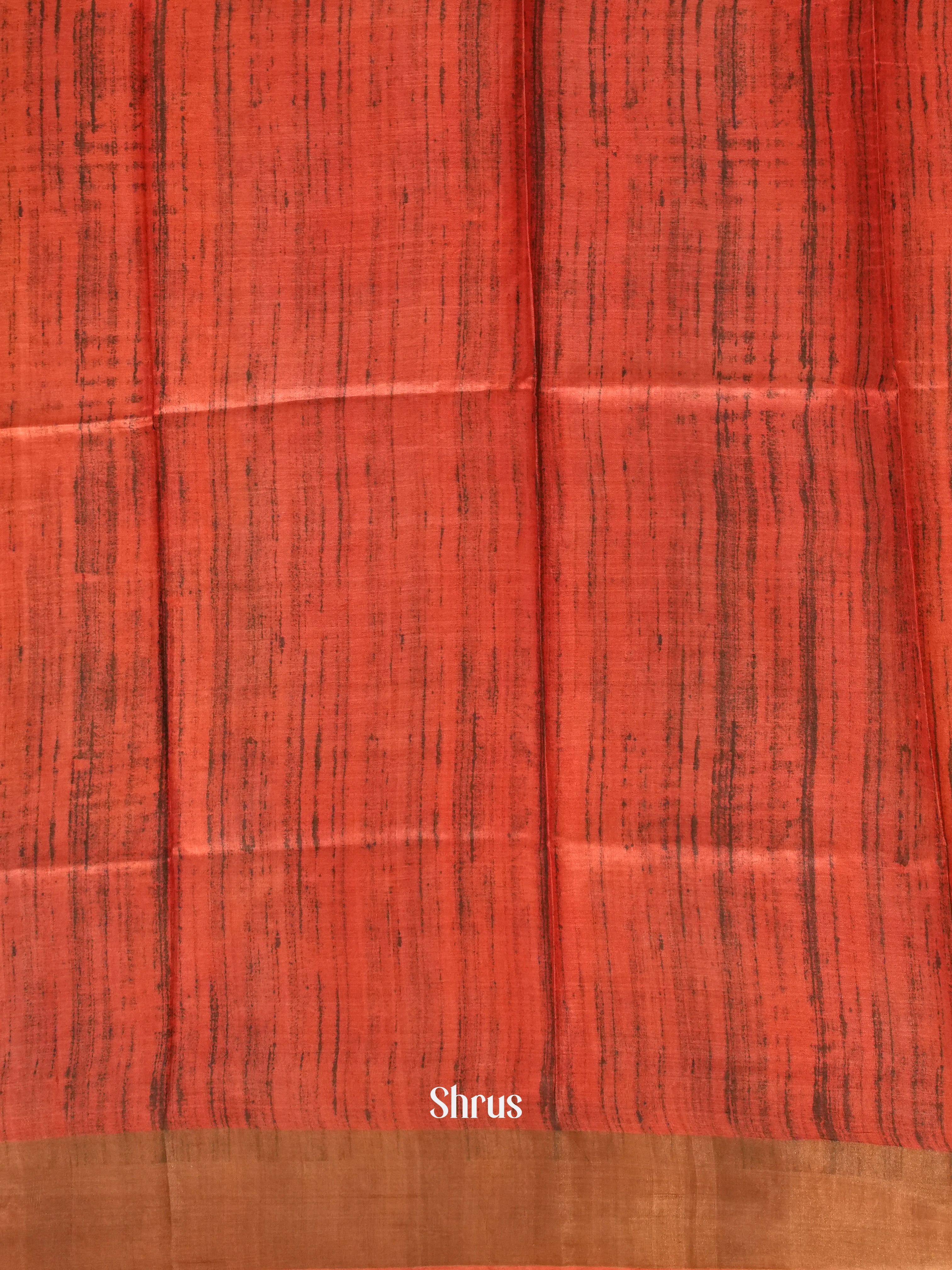 Mustard & Red - Tussar Saree - Shop on ShrusEternity.com