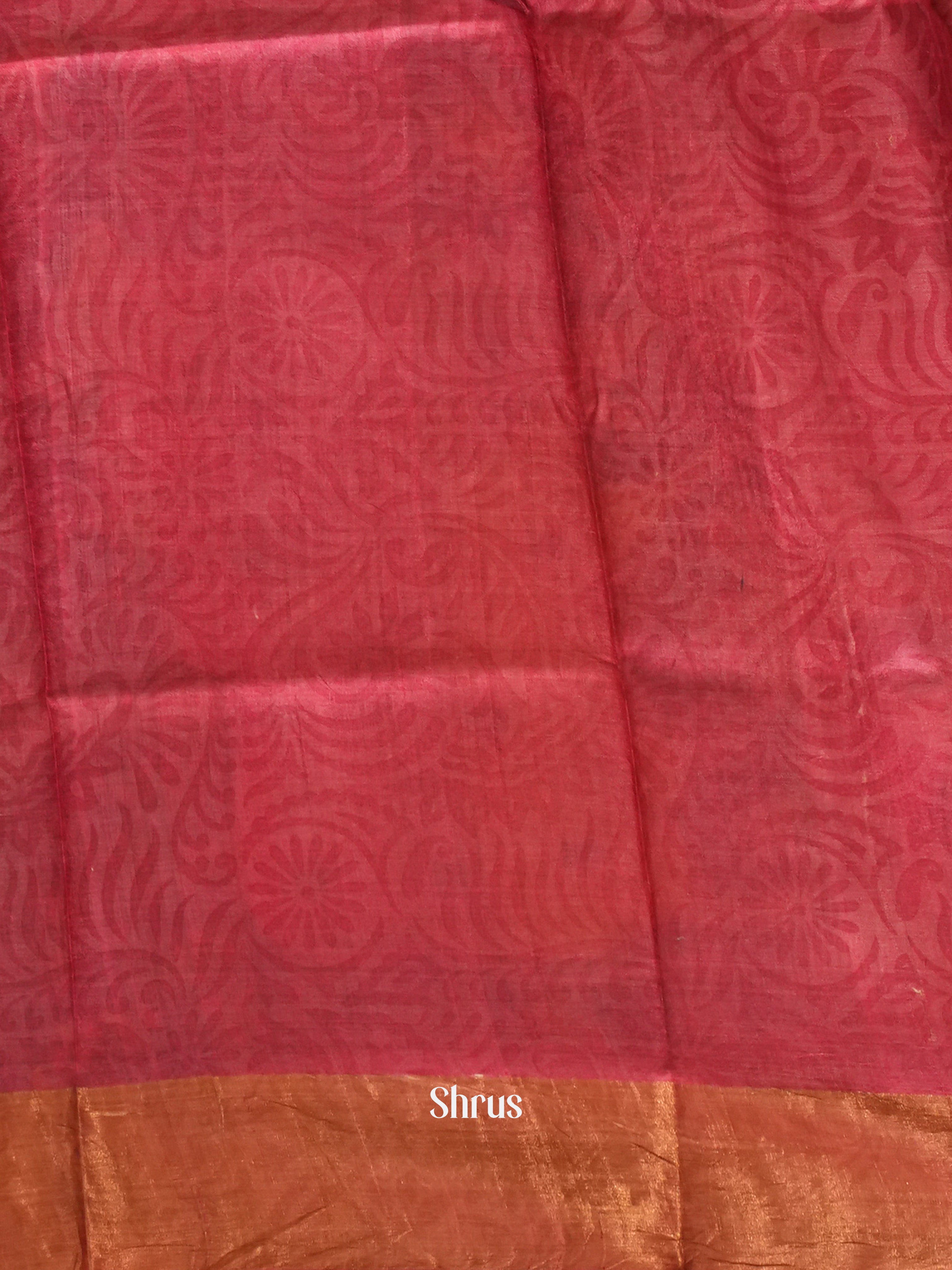Blue & Pink - Tussar Saree - Shop on ShrusEternity.com