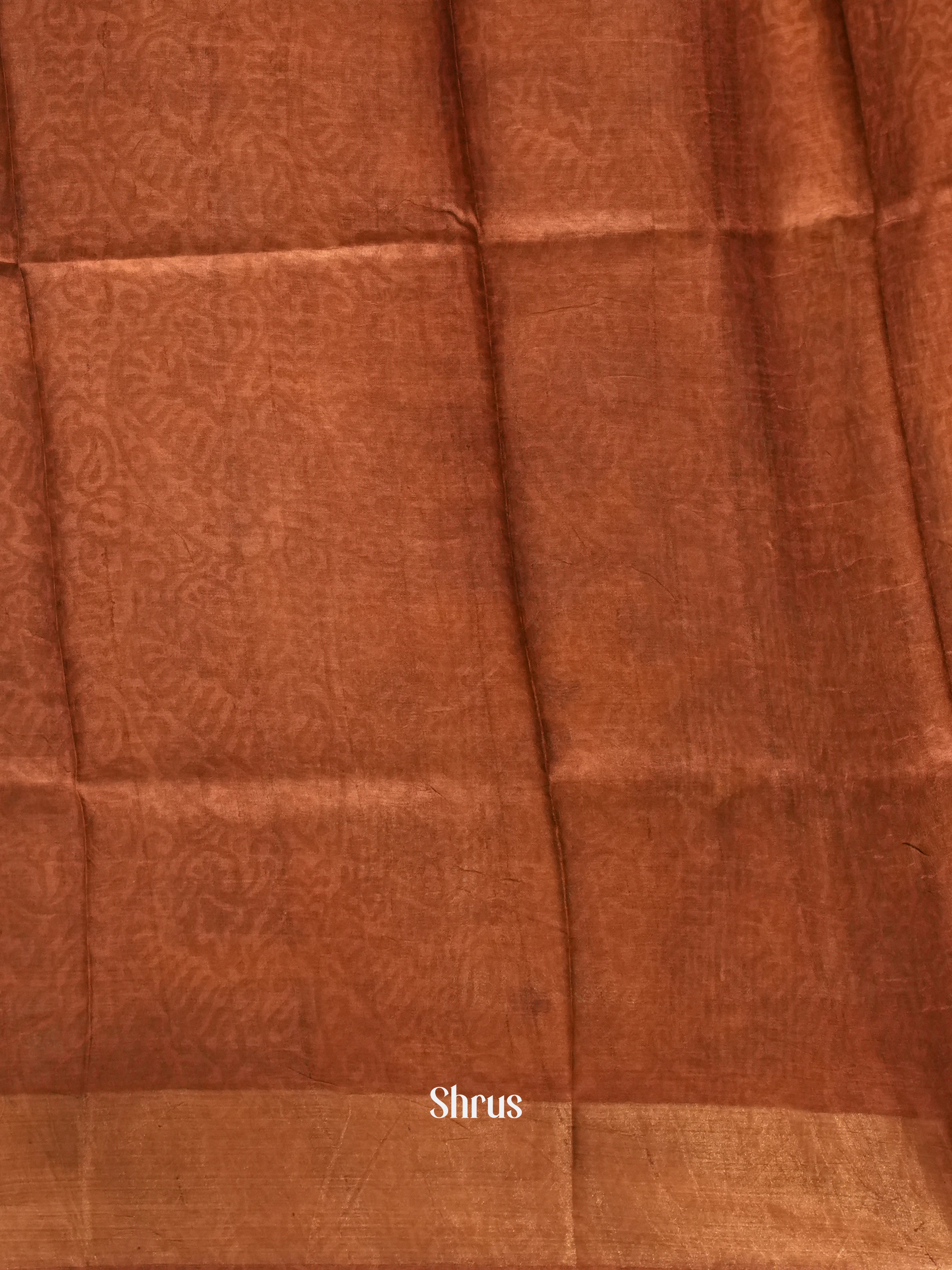 Blue & Brown - Tussar Saree - Shop on ShrusEternity.com