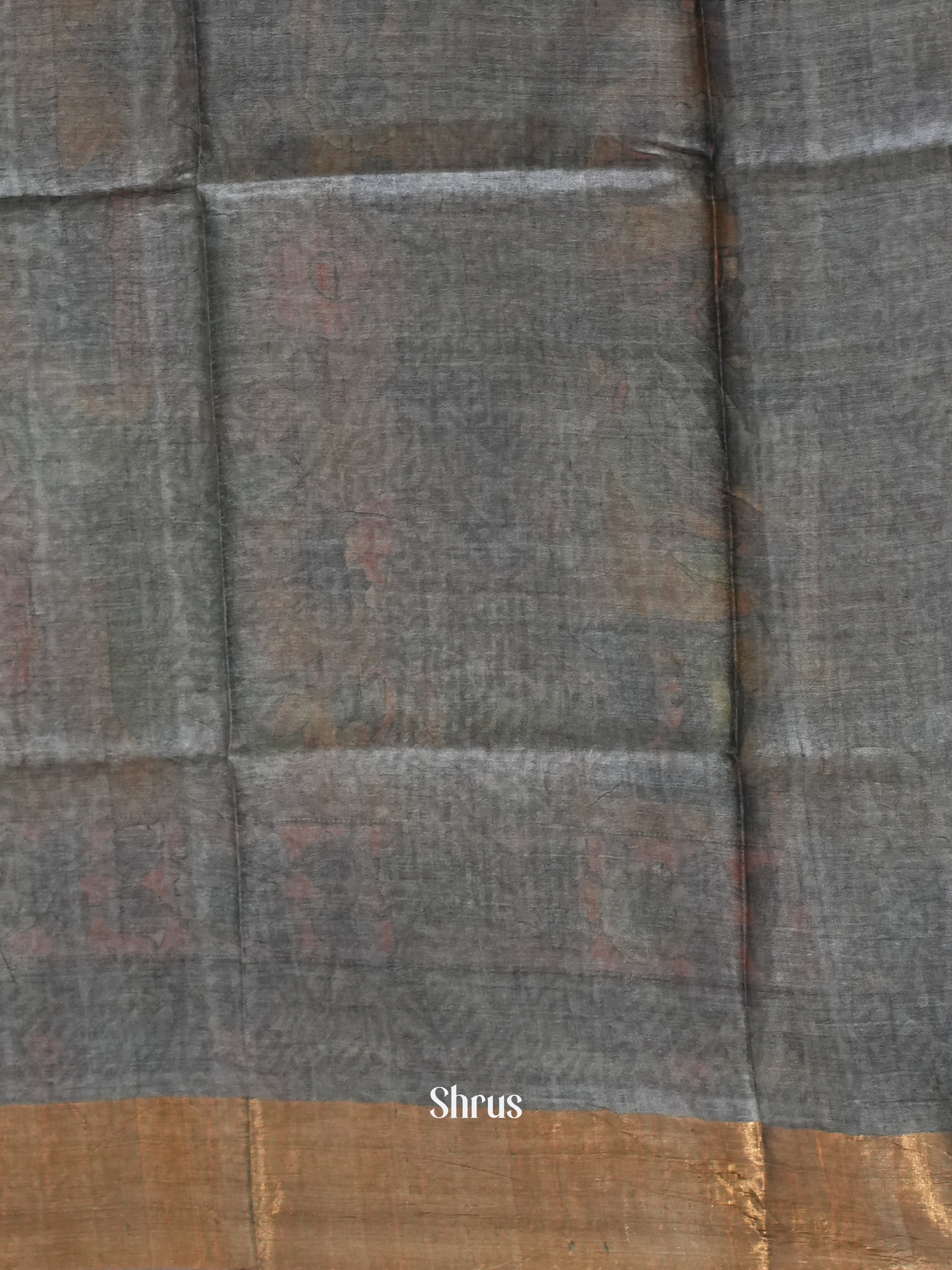 Orange & Grey - Tussar Saree - Shop on ShrusEternity.com