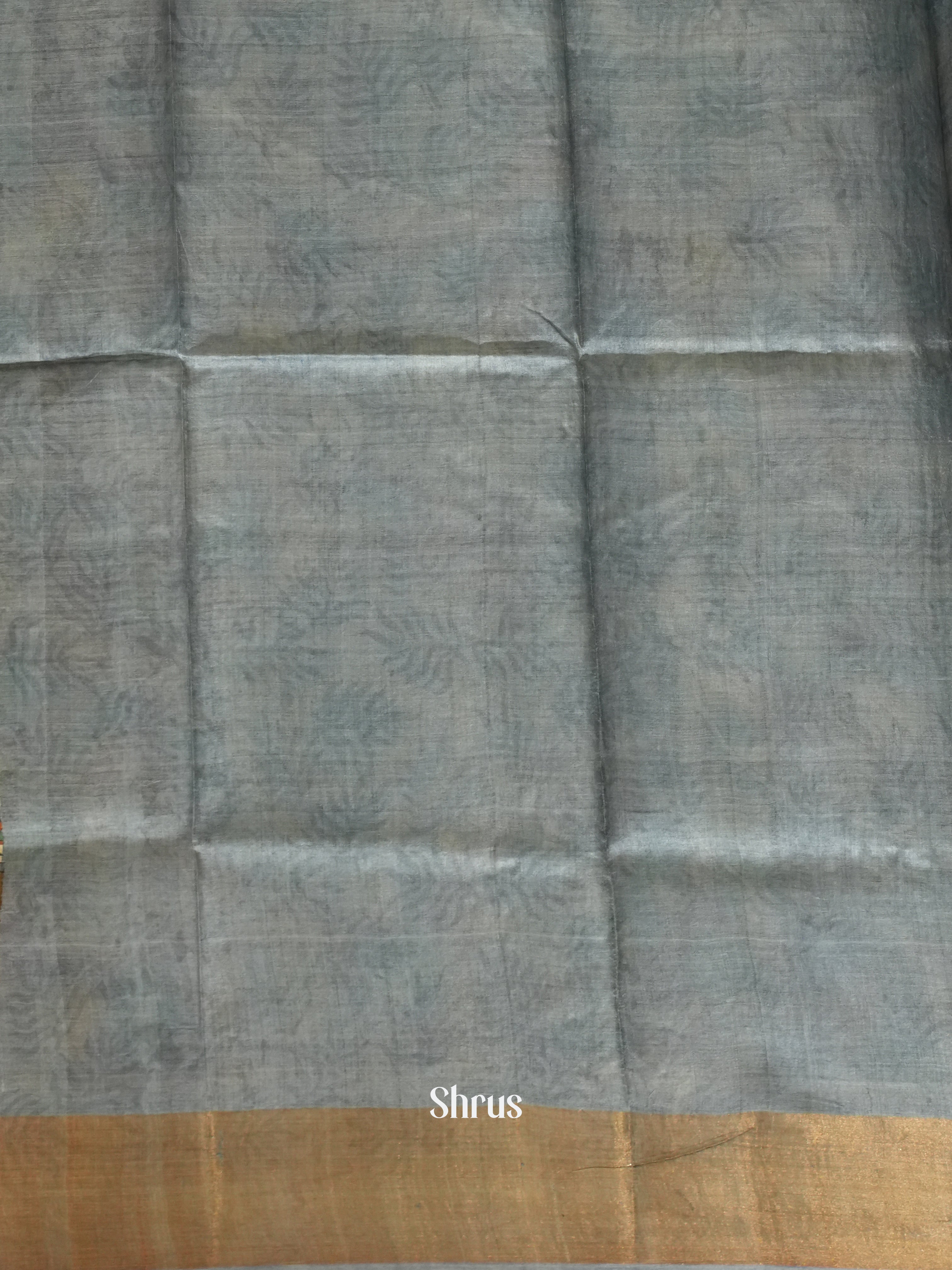 Brown & Grey - Tussar Saree - Shop on ShrusEternity.com