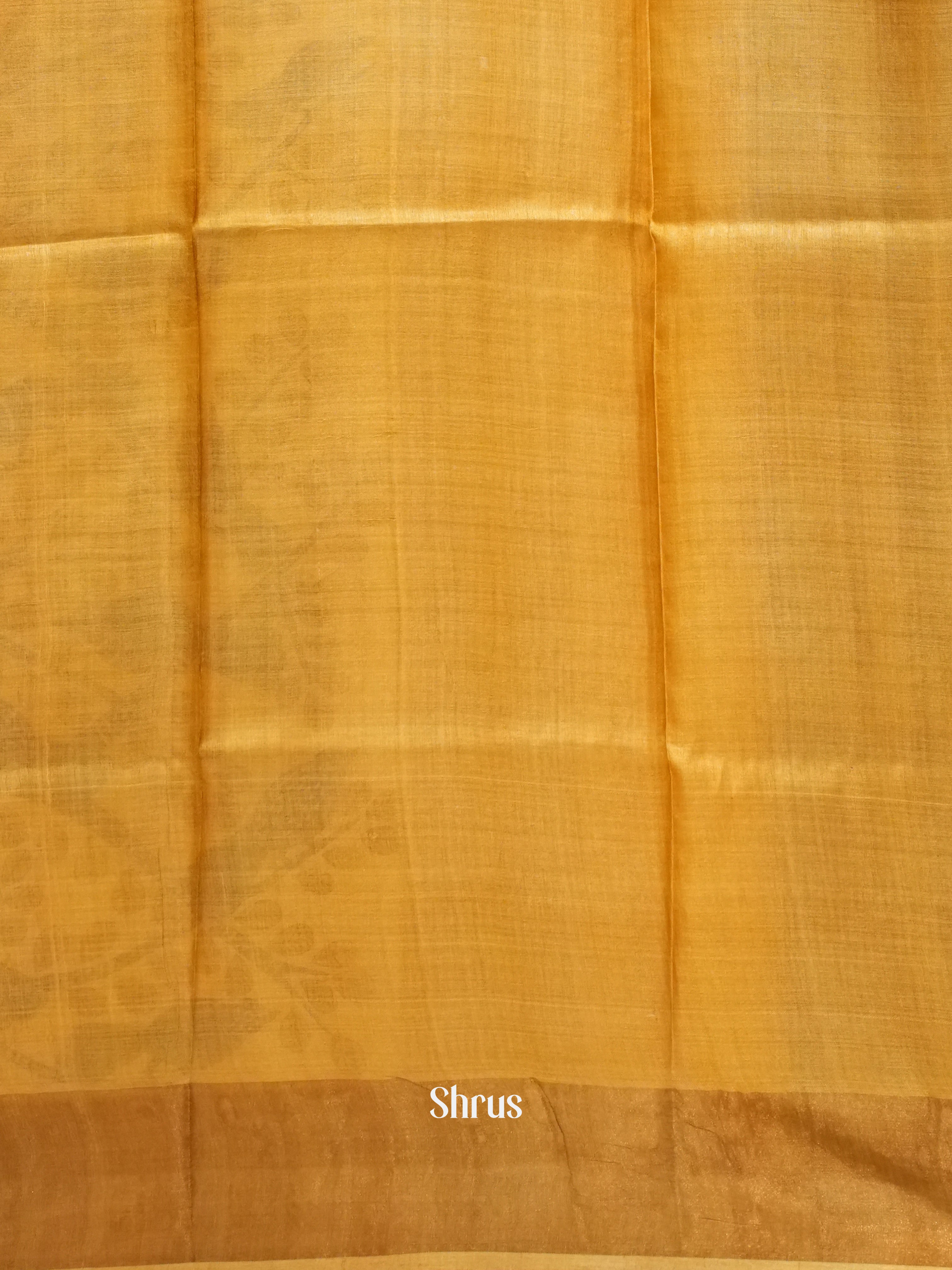 Cream & Mustard - Tussar Saree - Shop on ShrusEternity.com