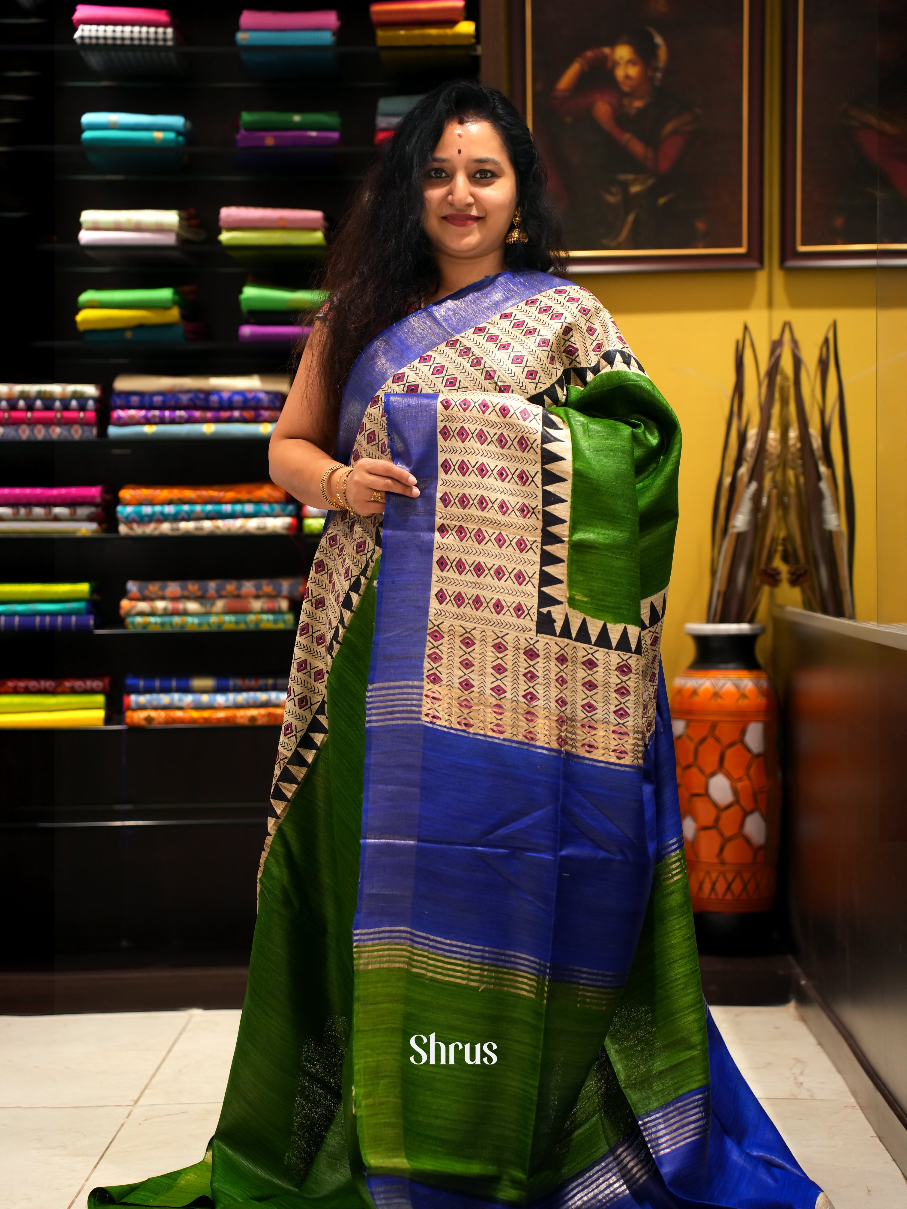 Green & Blue - Gicha Saree - Shop on ShrusEternity.com