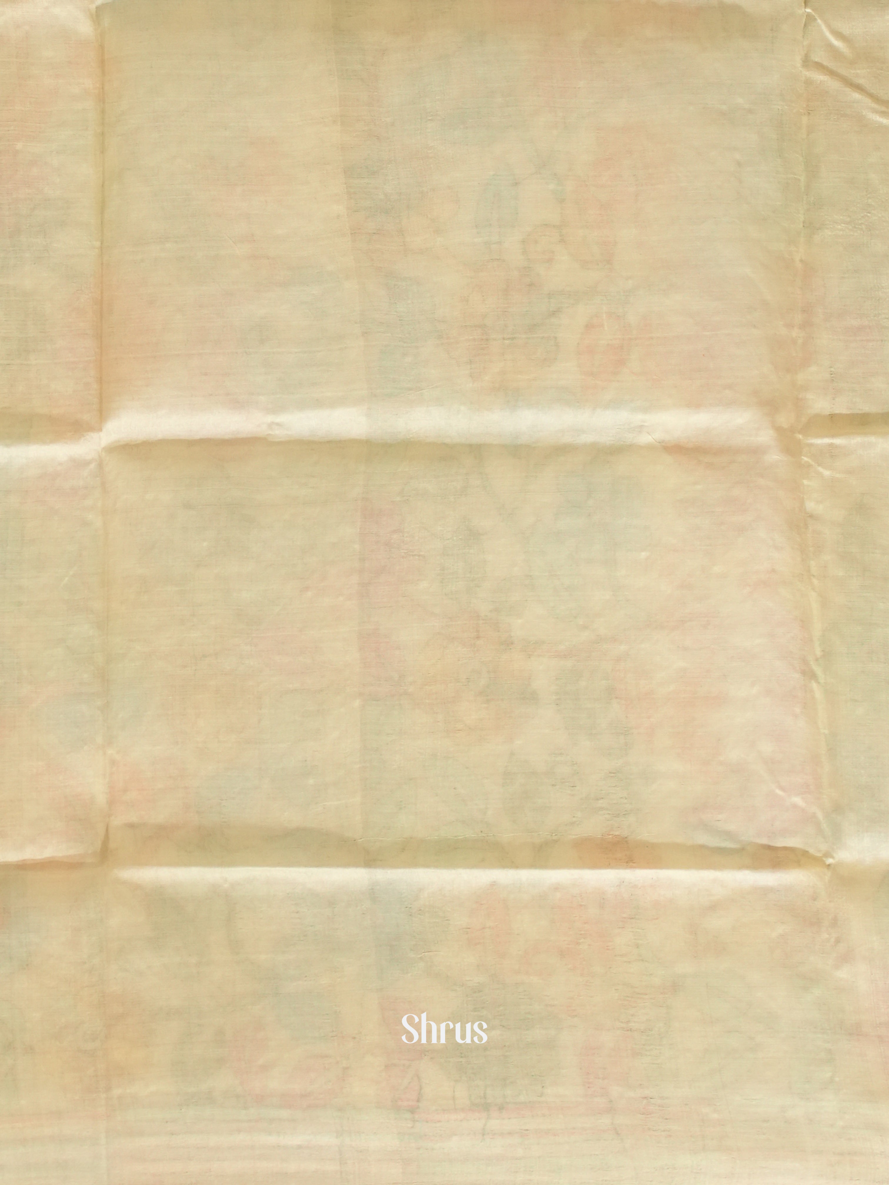 Cream(Single Tone) - Tussar Saree with Kantha Stitch - Shop on ShrusEternity.com