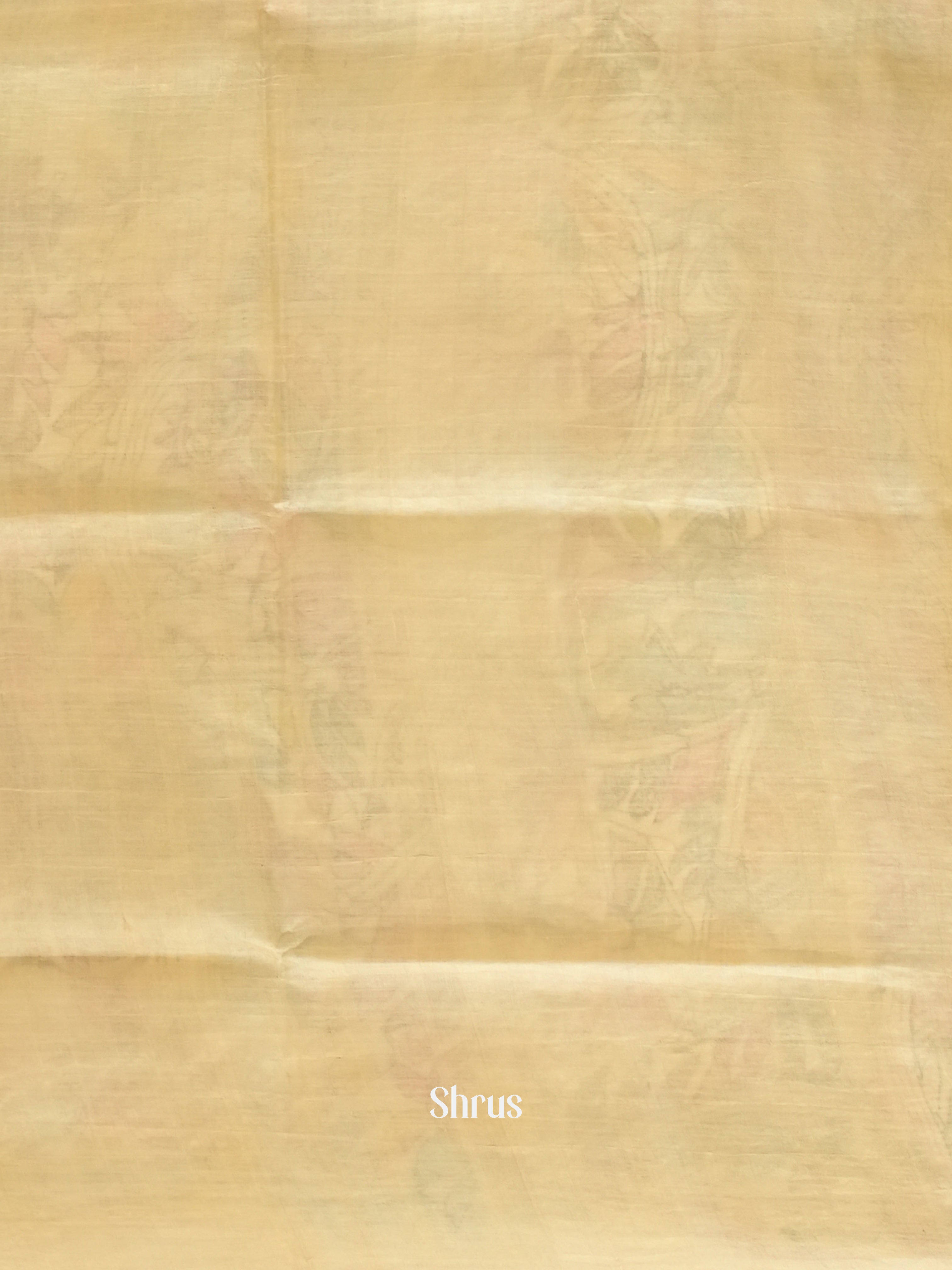 Cream(Single Tone) - Tussar Saree with Kantha Stitch - Shop on ShrusEternity.com