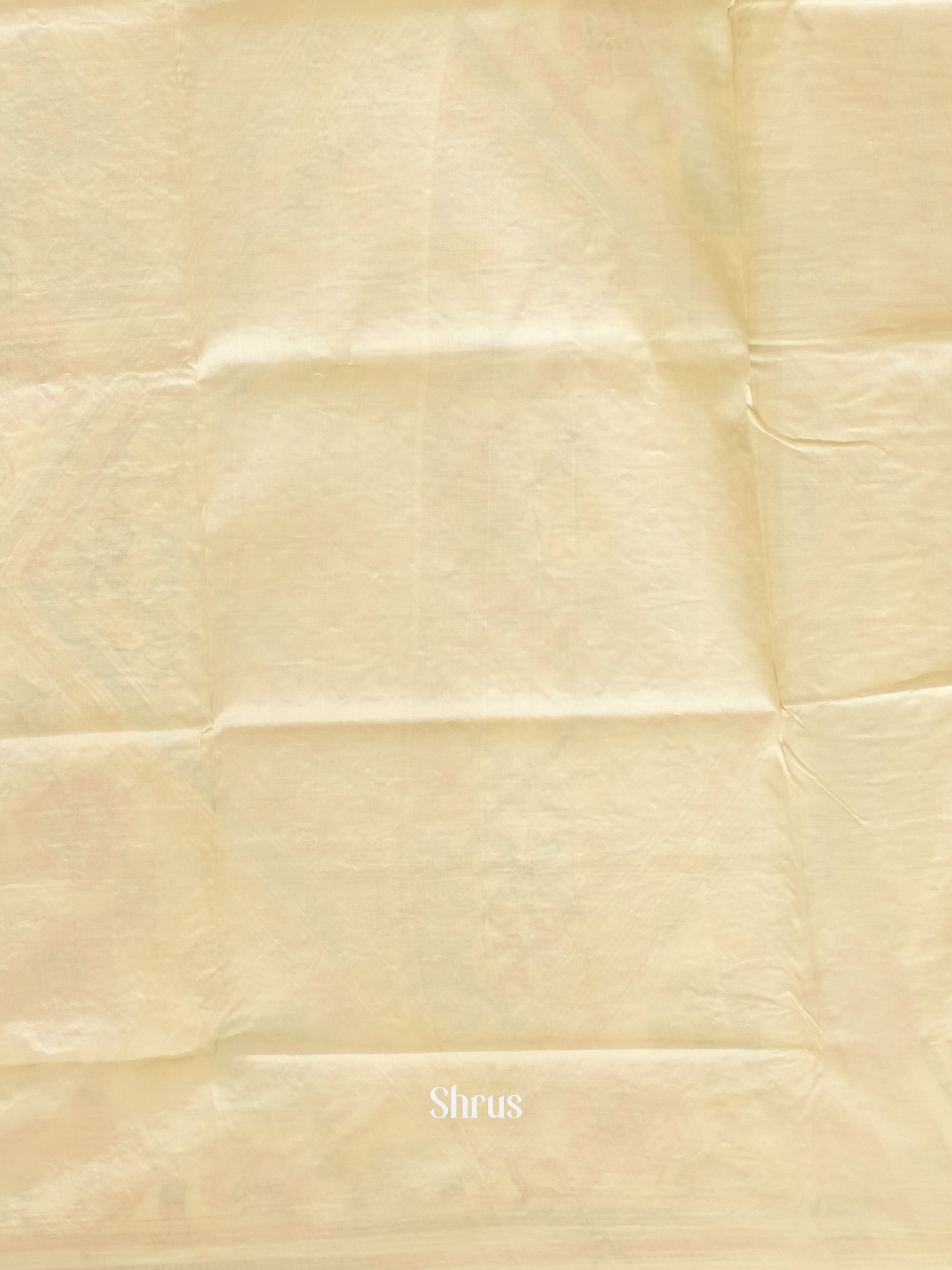Cream(Single Tone) - Tussar Saree with Kantha Stitch - Shop on ShrusEternity.com