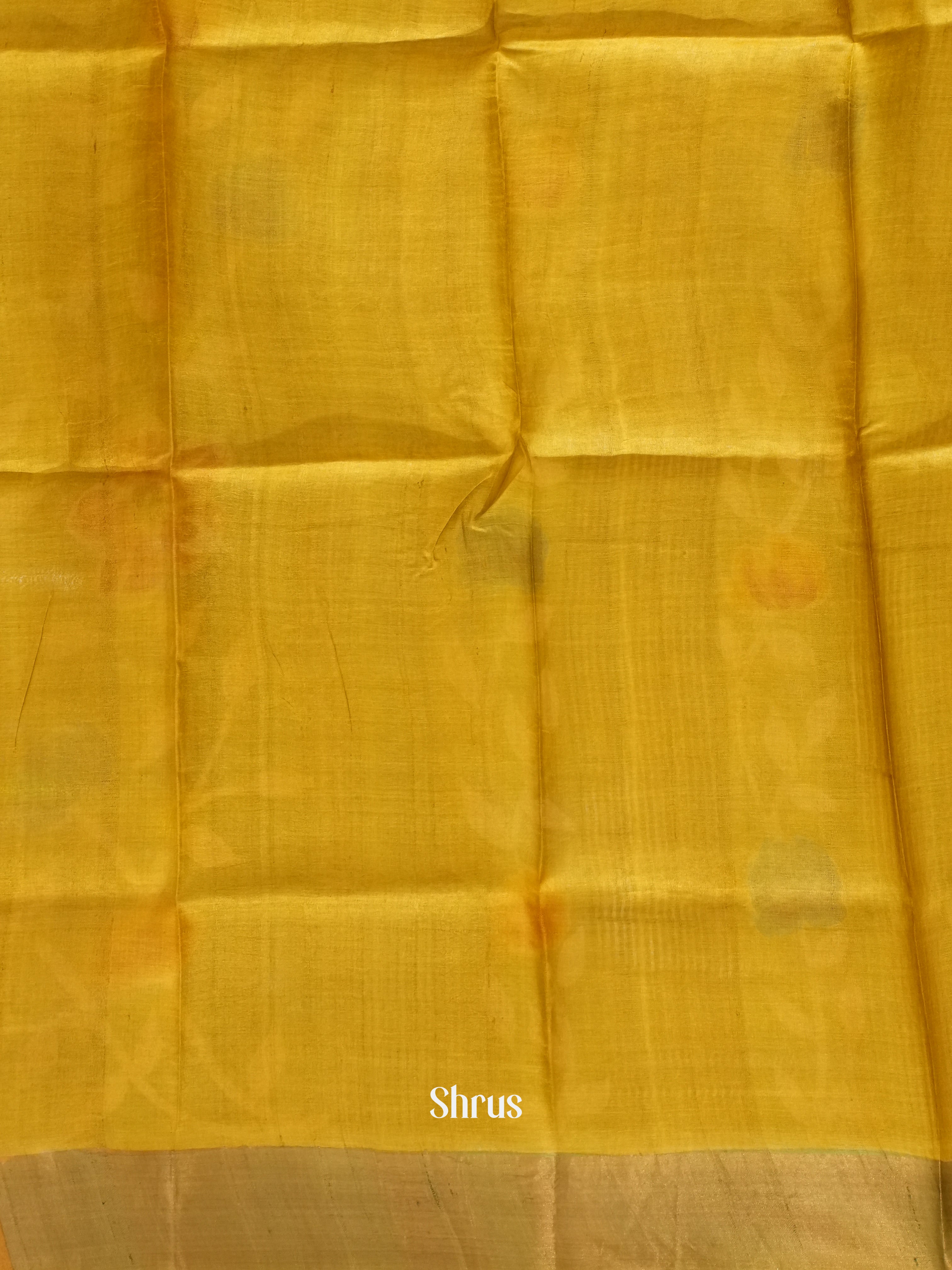 Yellow & Green- Tussar Saree - Shop on ShrusEternity.com