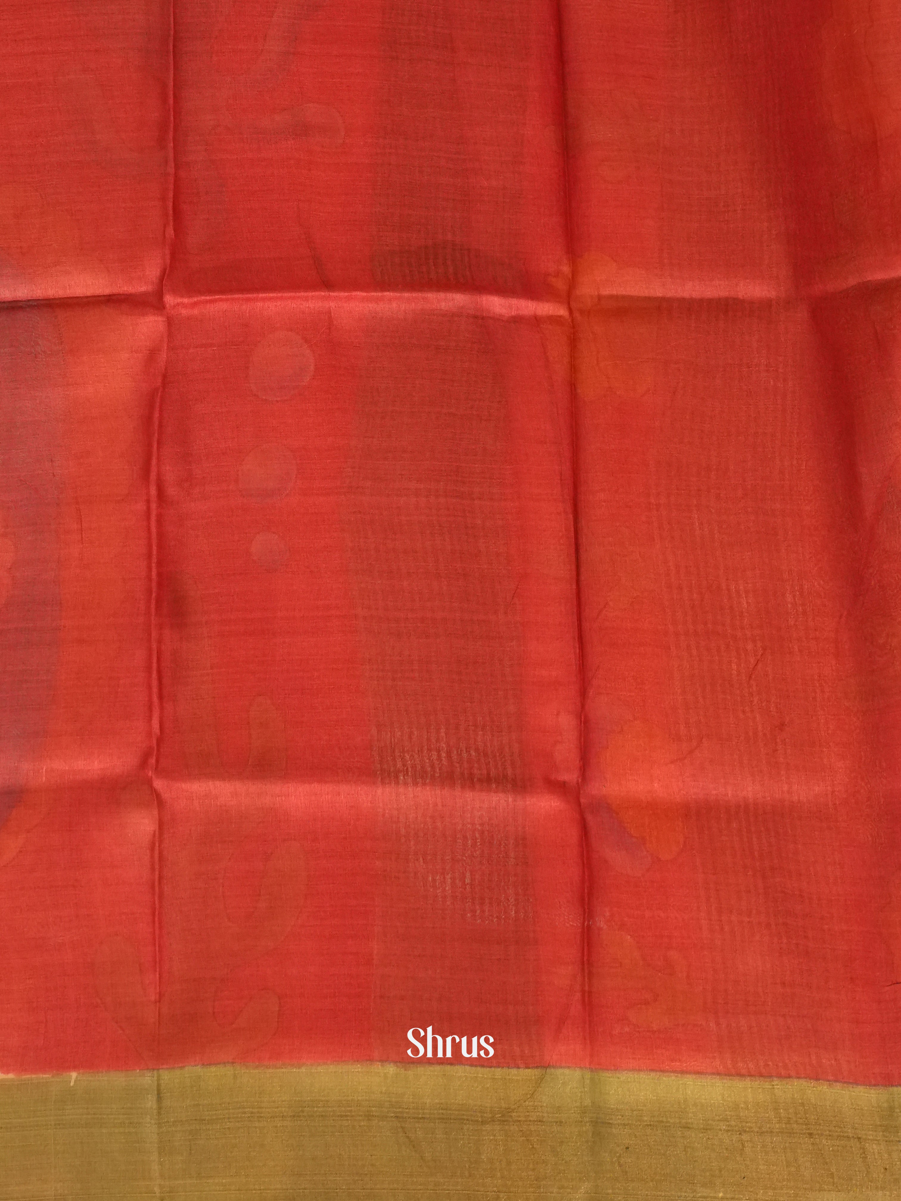 Red & Green - Tussar Saree - Shop on ShrusEternity.com