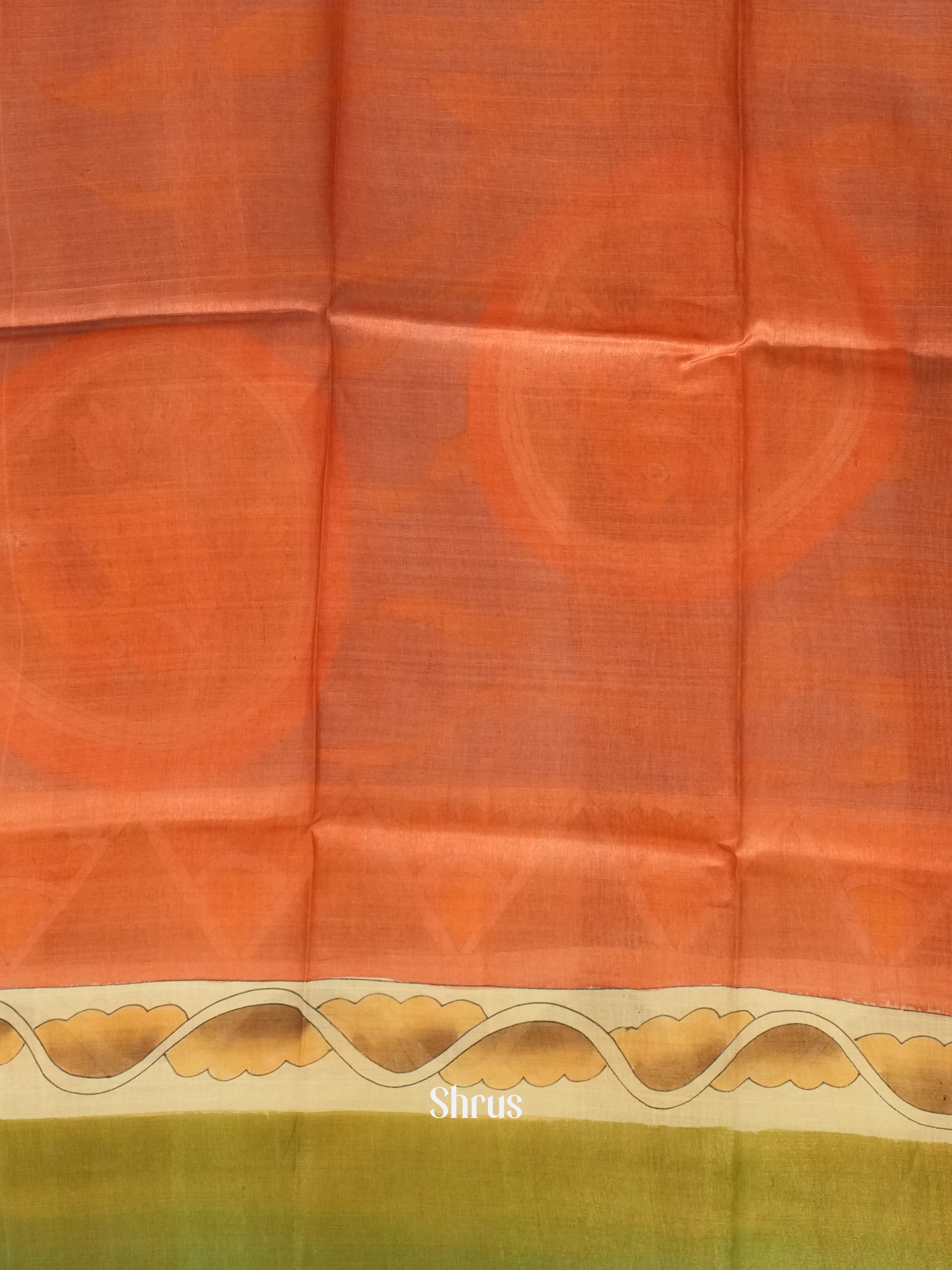 Red & Green - Tussar Saree - Shop on ShrusEternity.com