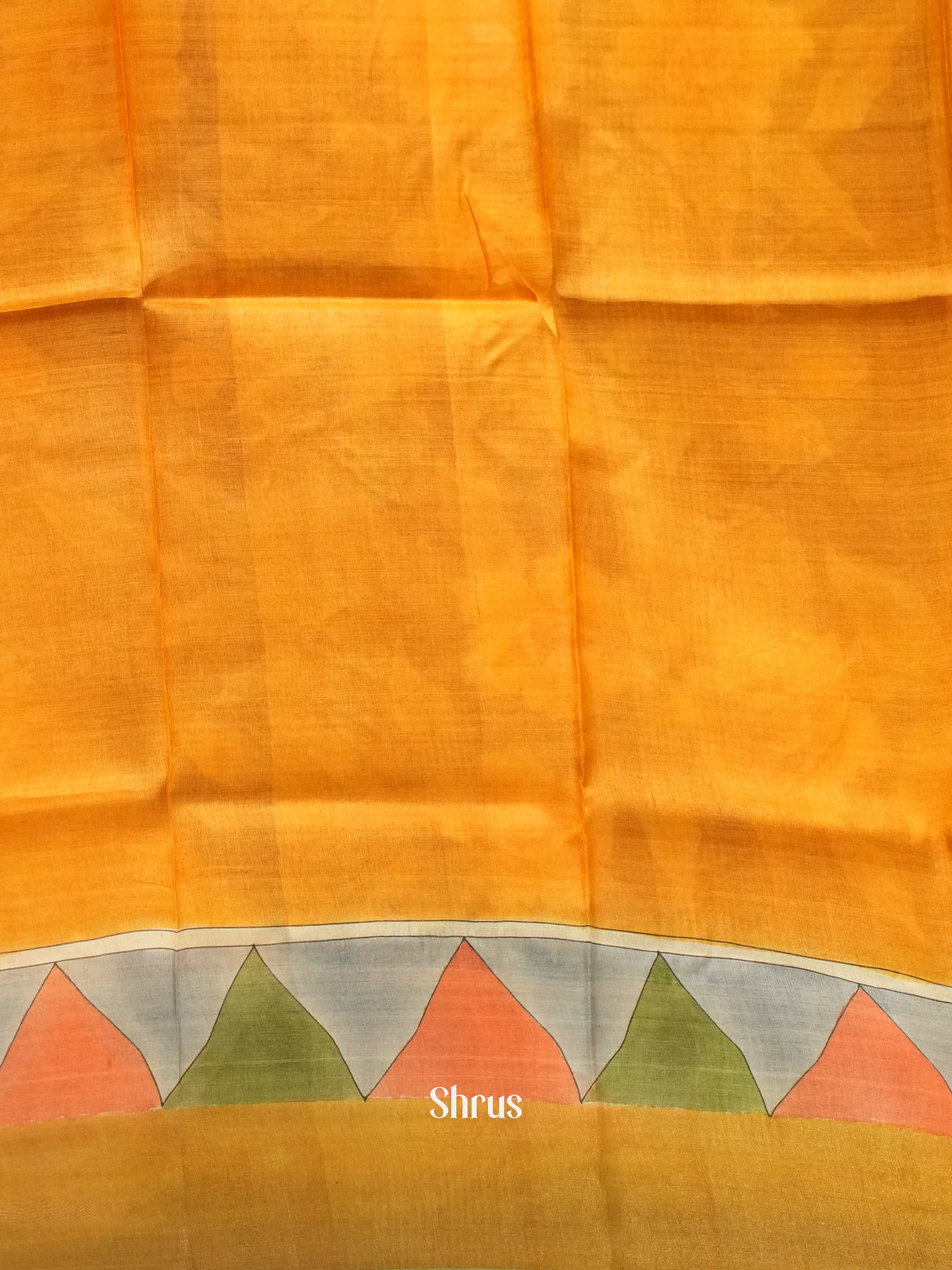 Orange & Black - Tussar Saree - Shop on ShrusEternity.com