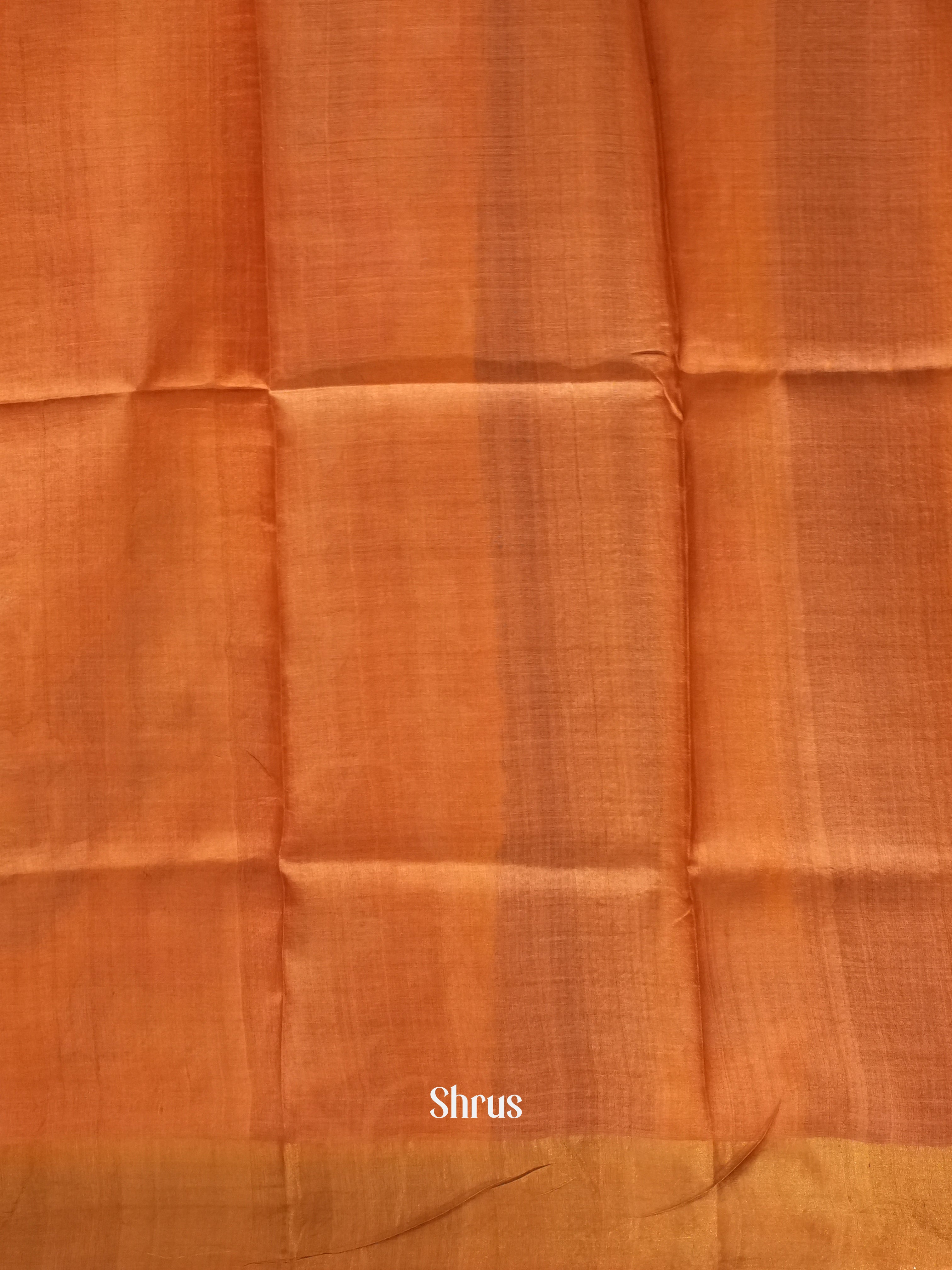 Grey & Orange - Tussar Saree - Shop on ShrusEternity.com