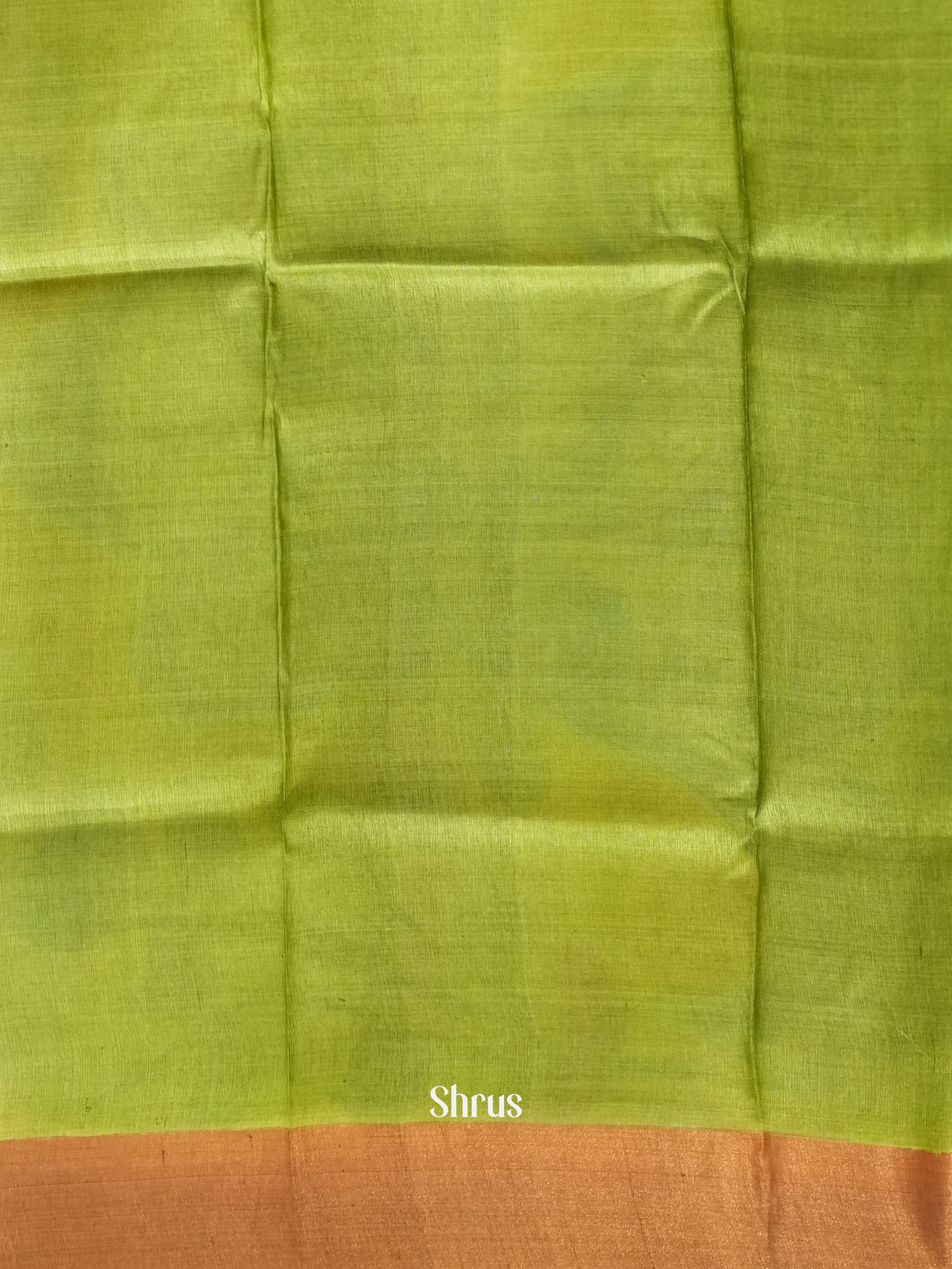 Yellow & Green - Tussar Saree - Shop on ShrusEternity.com
