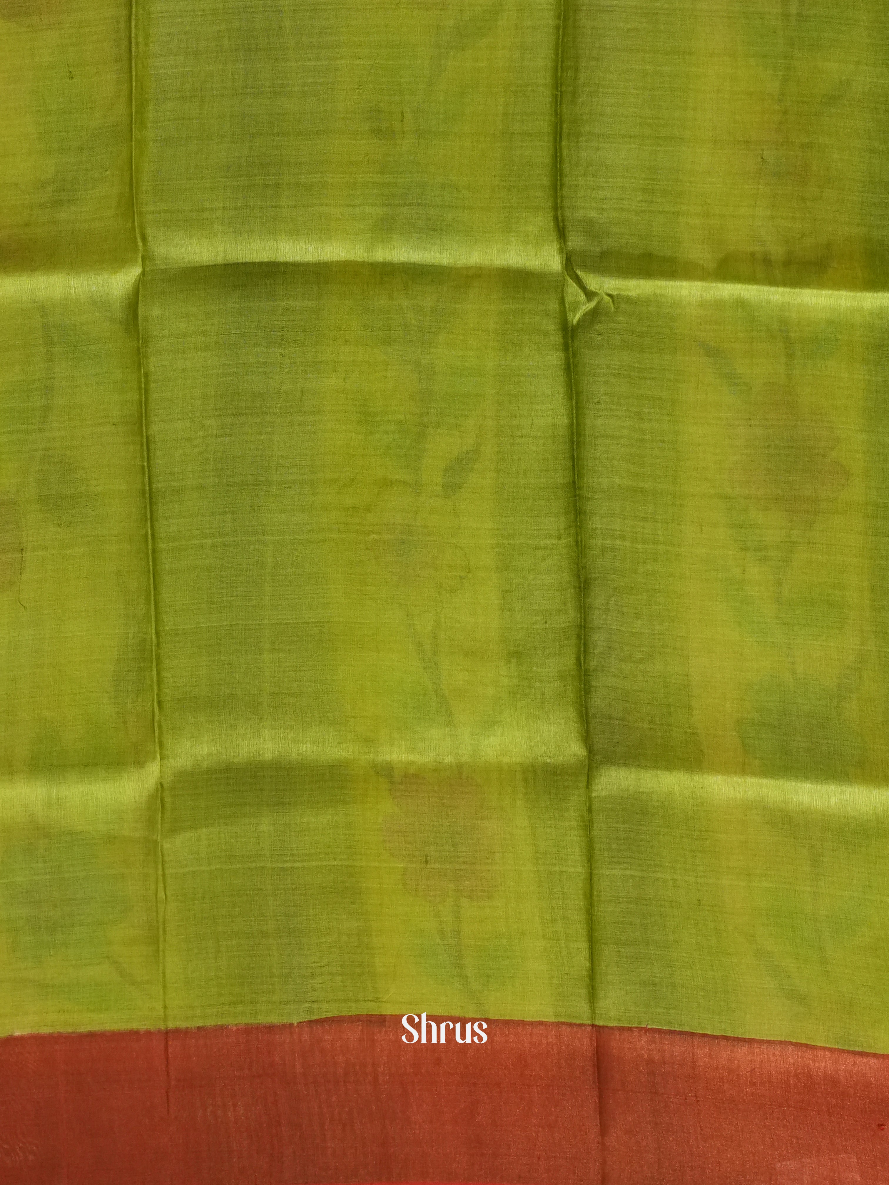 Yellow & Green - Tussar Saree - Shop on ShrusEternity.com