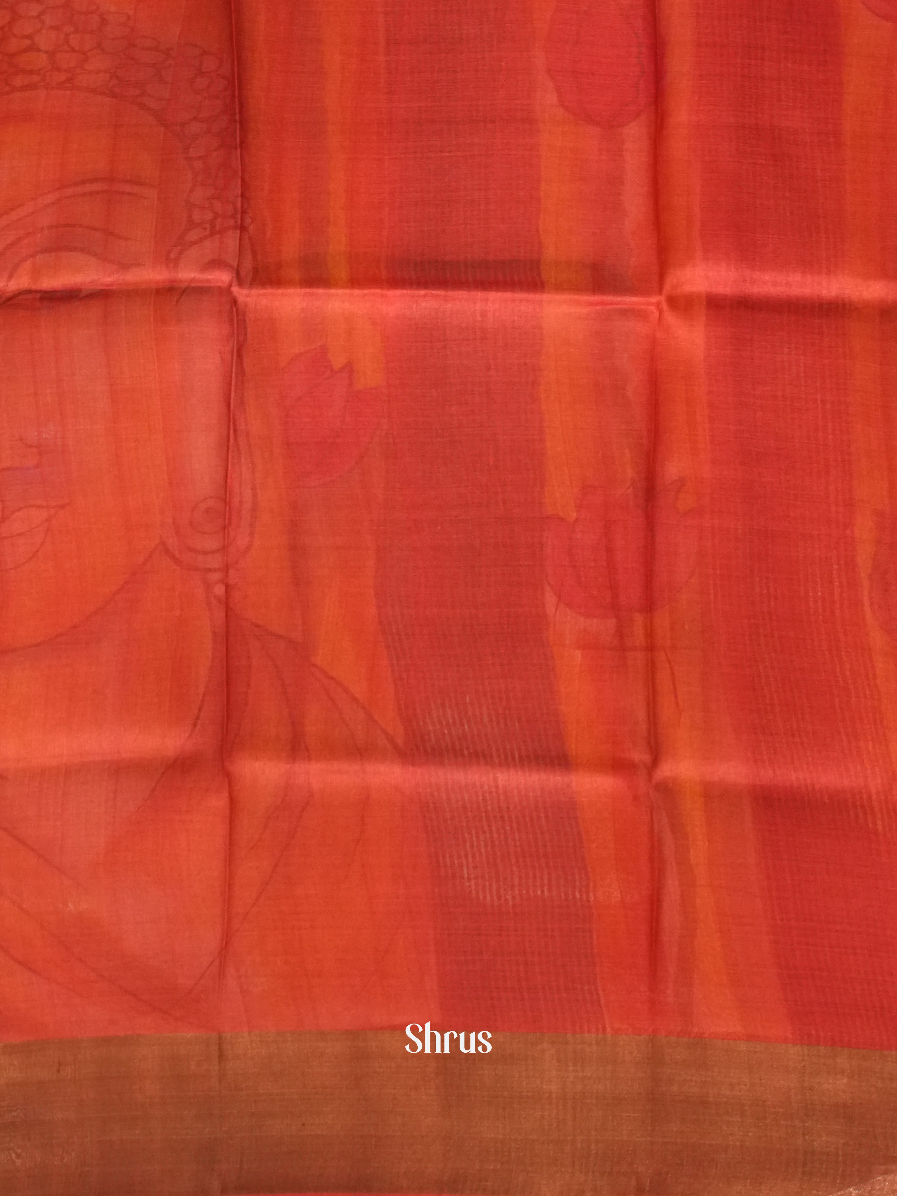 Grey & Red - Tussar Saree - Shop on ShrusEternity.com