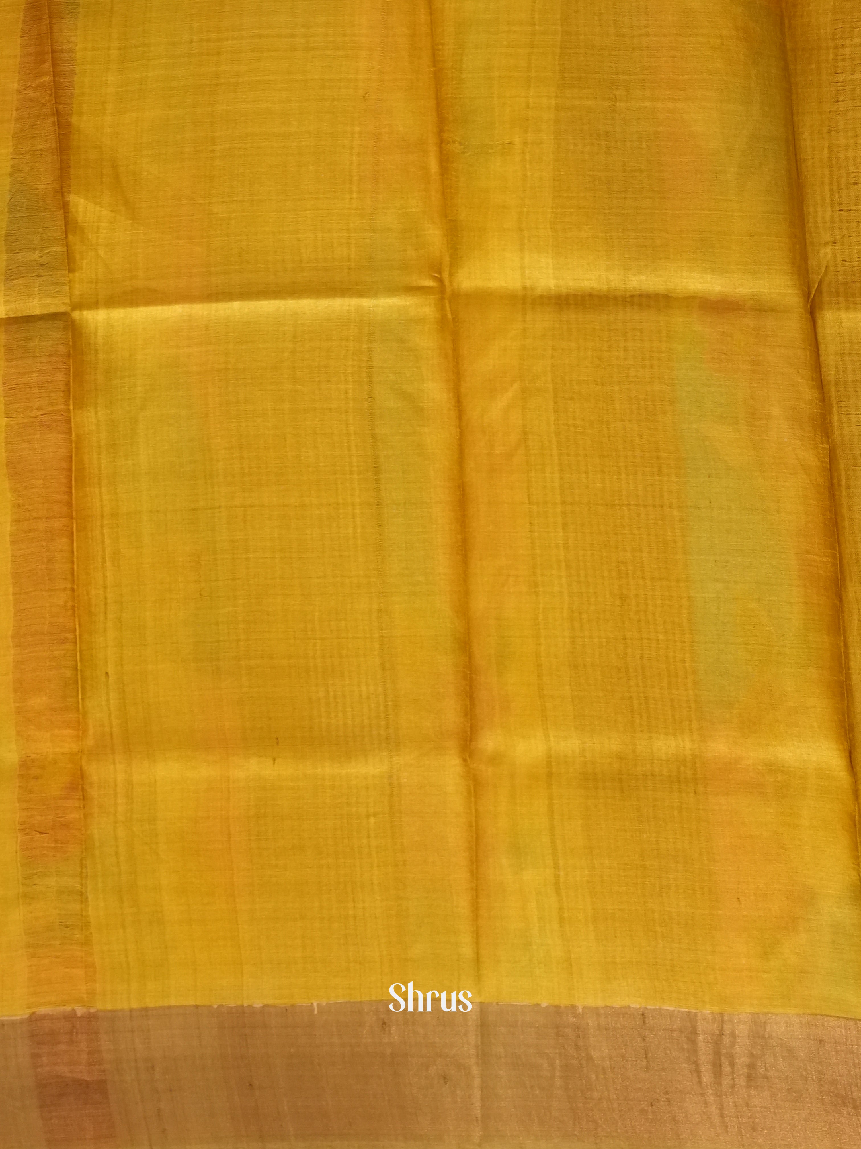 Pink & Mustard - Tussar Saree - Shop on ShrusEternity.com
