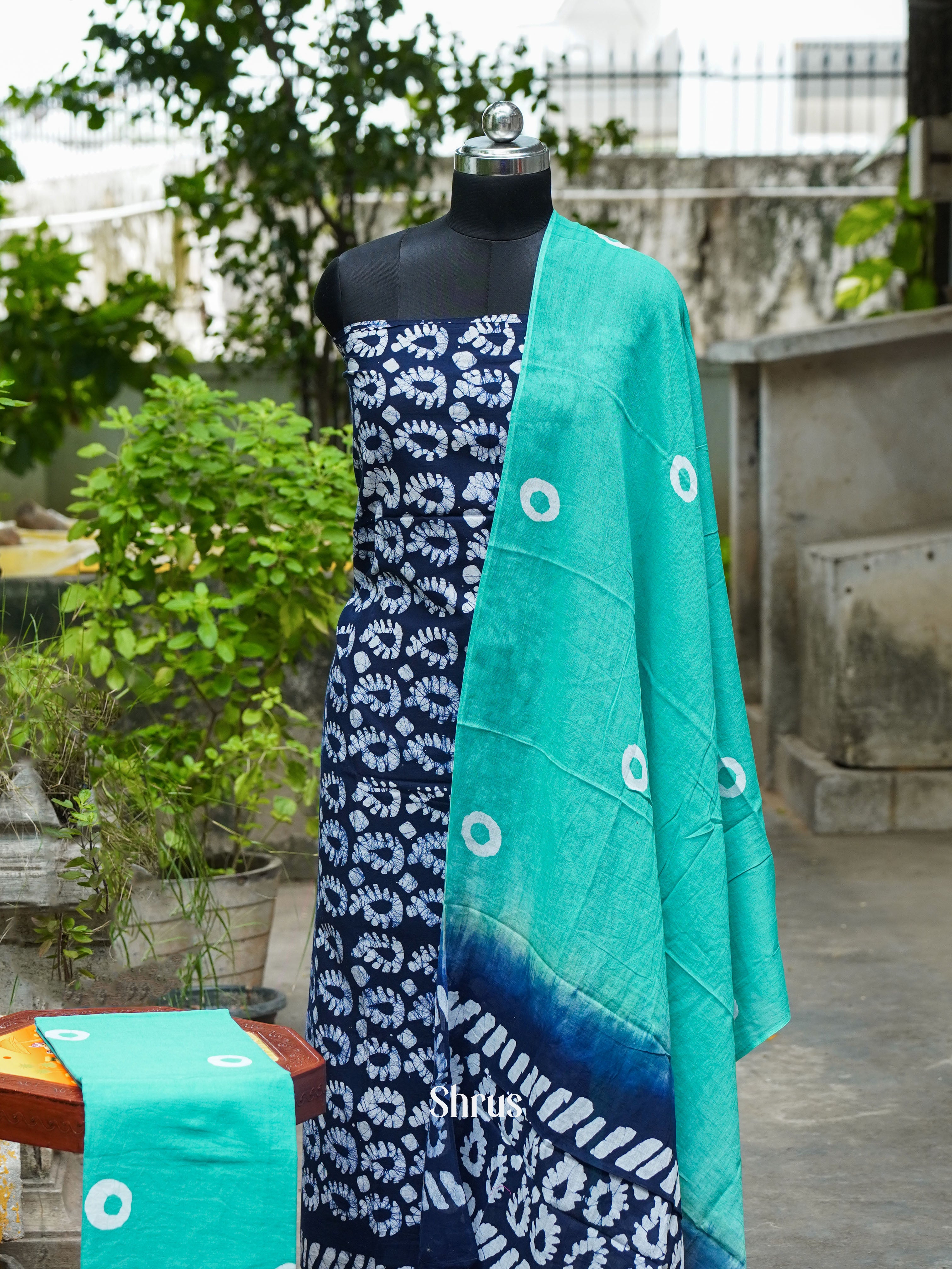 Blue & Teal - Cotton salwar - Shop on ShrusEternity.com
