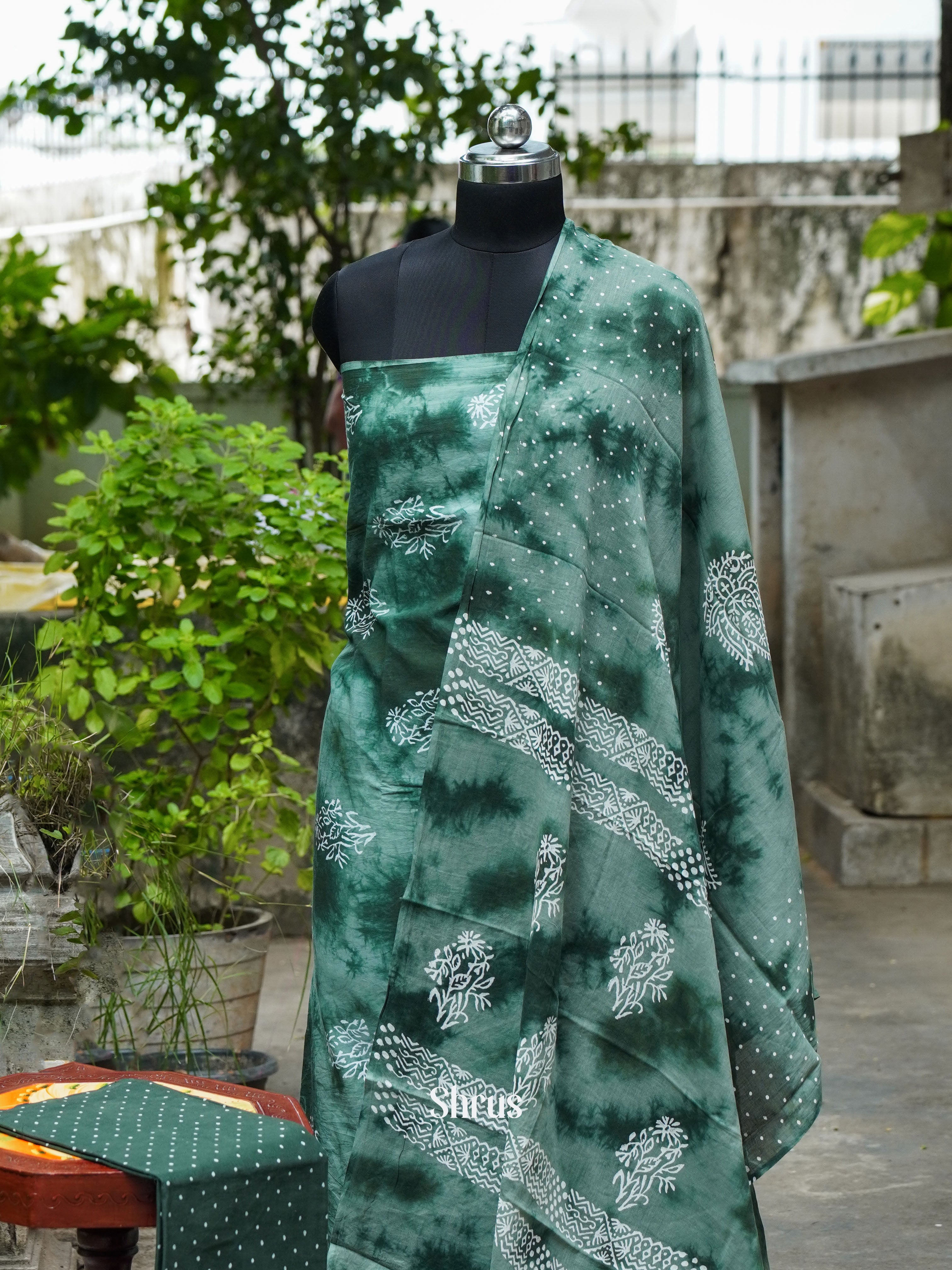 Green - Cotton salwar - Shop on ShrusEternity.com