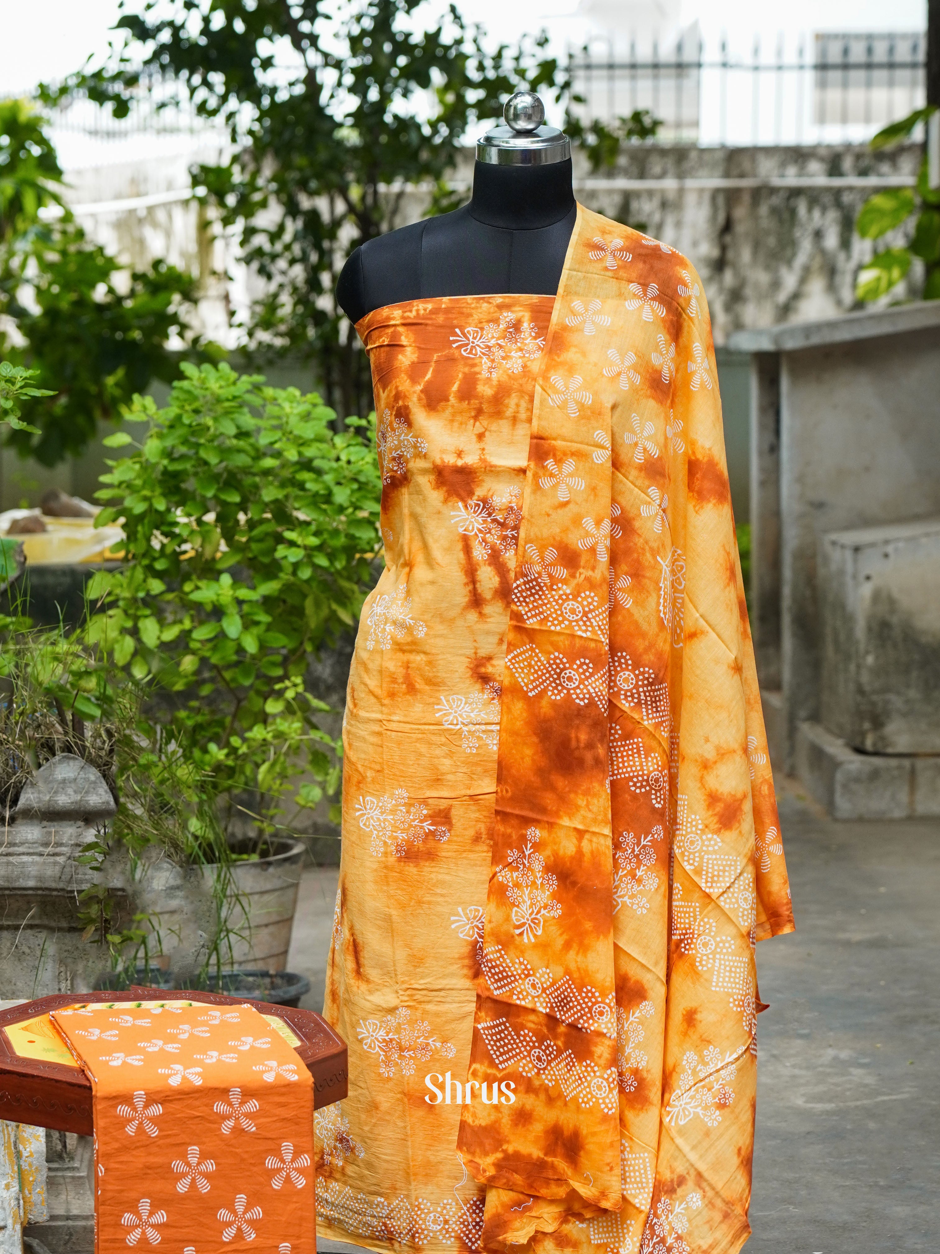 Orange - Cotton salwar - Shop on ShrusEternity.com