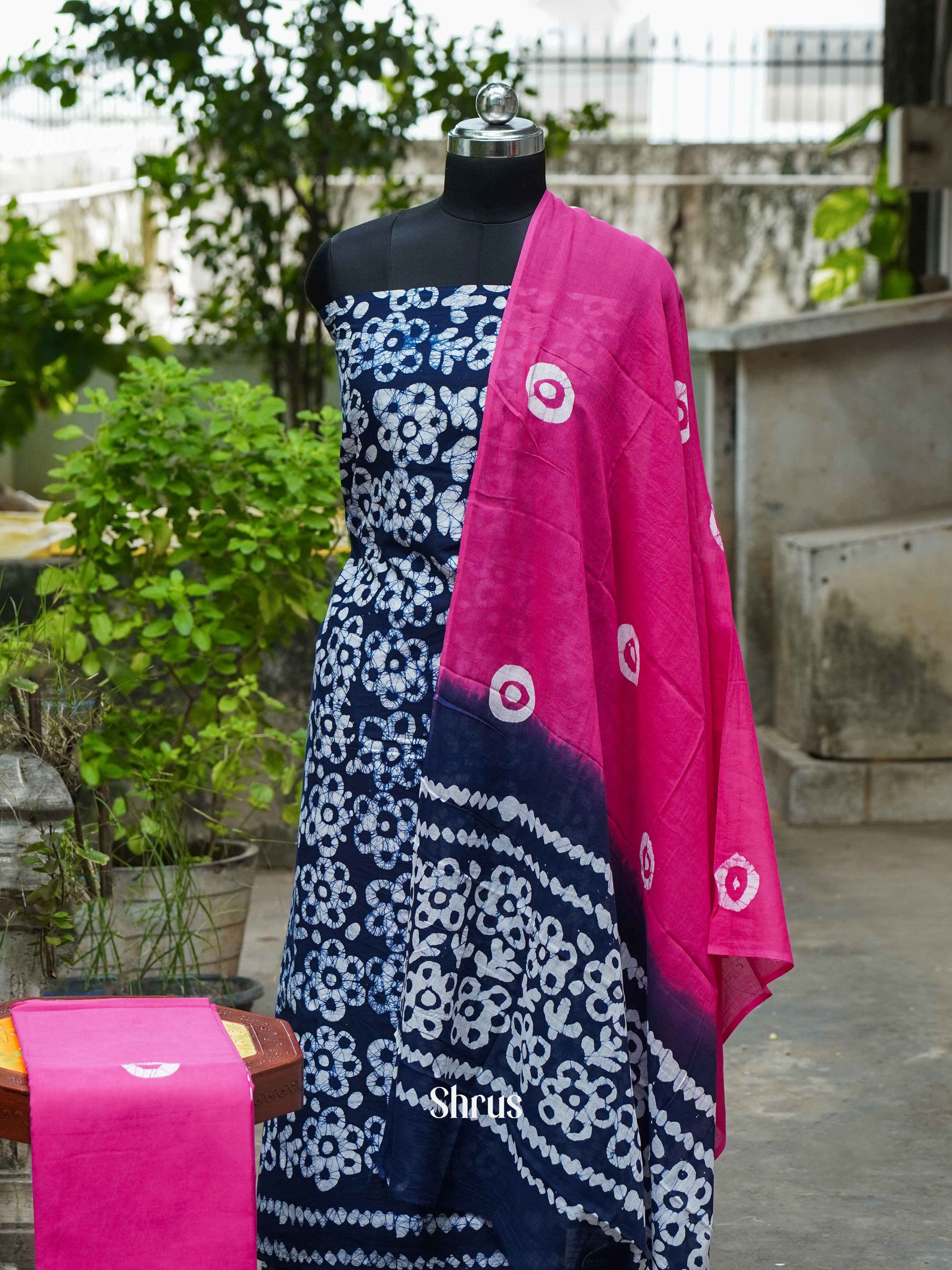 Blue & Pink - Cotton salwar - Shop on ShrusEternity.com