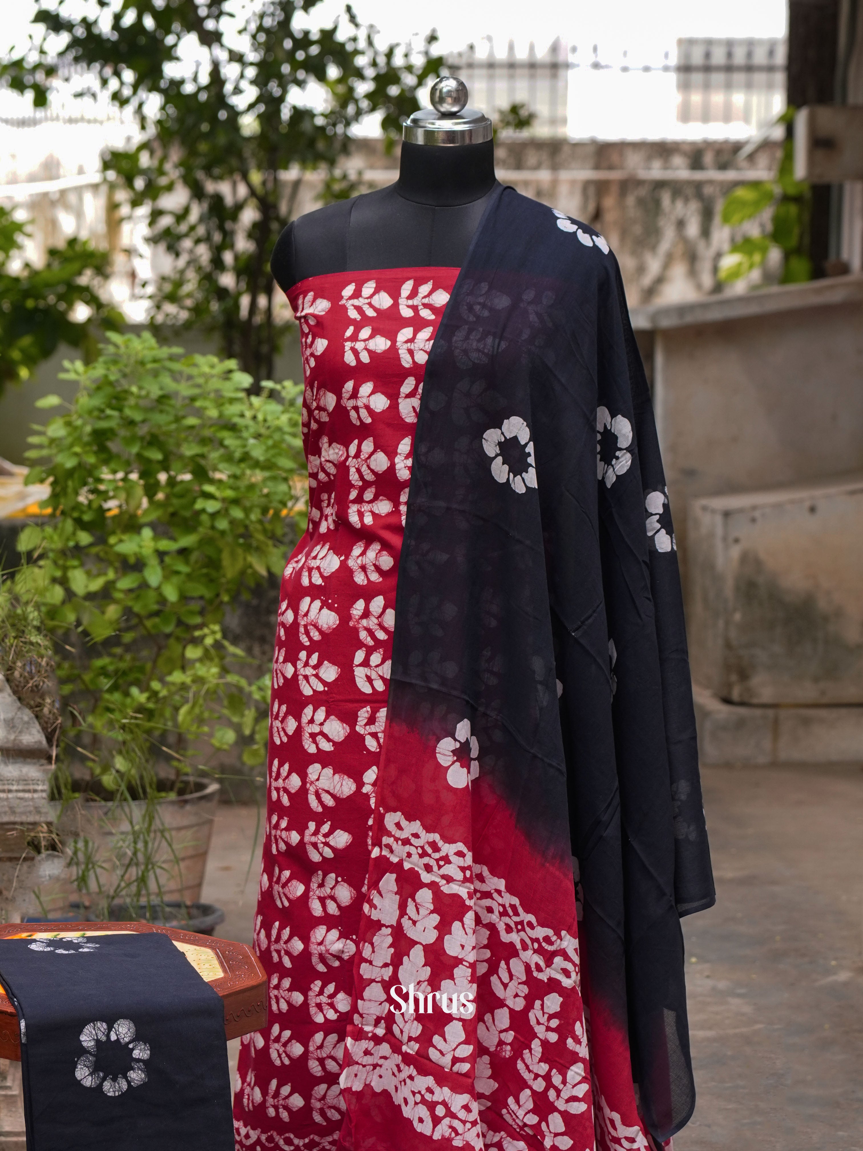Red & Black - Cotton salwar - Shop on ShrusEternity.com