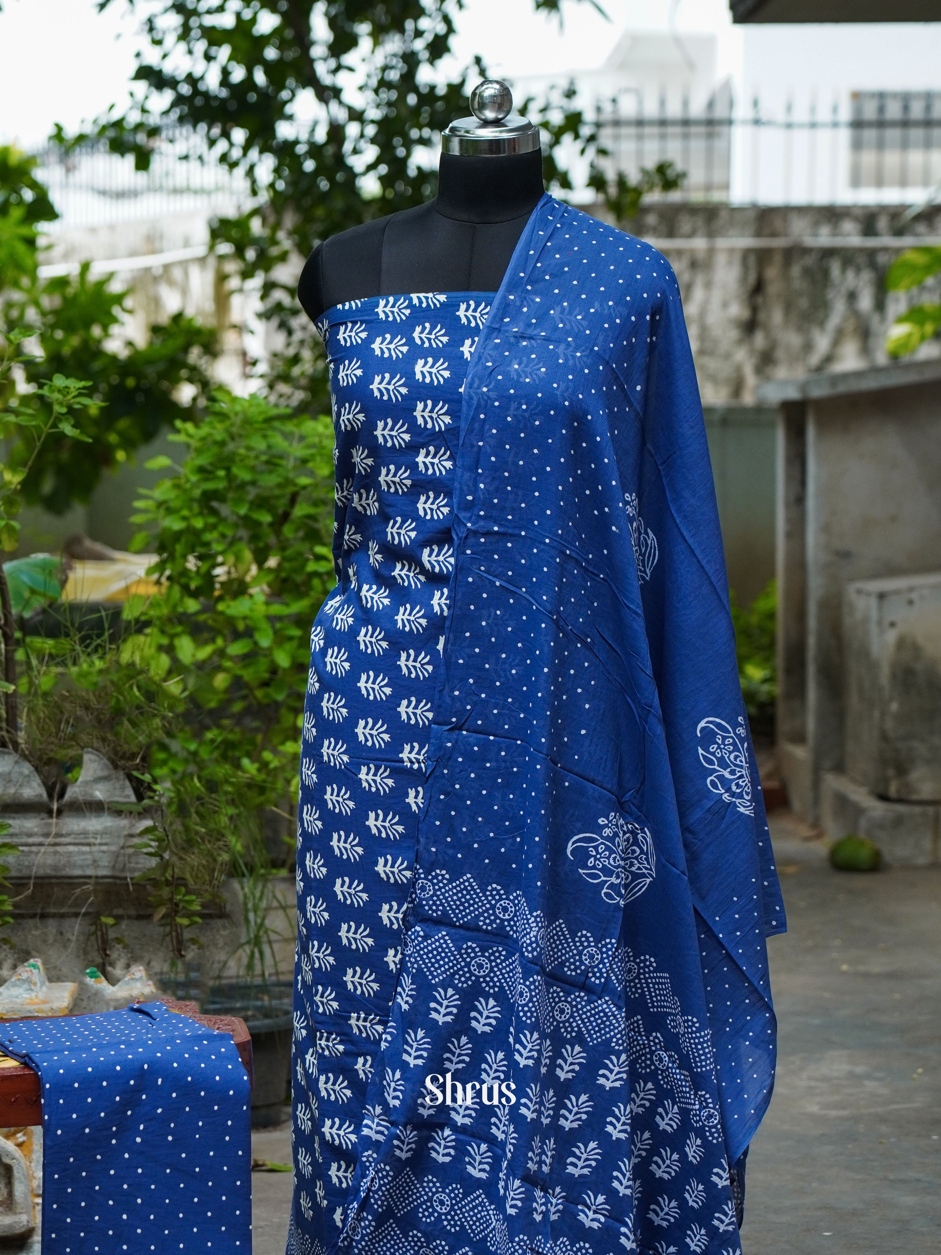 Blue - Cotton salwar - Shop on ShrusEternity.com