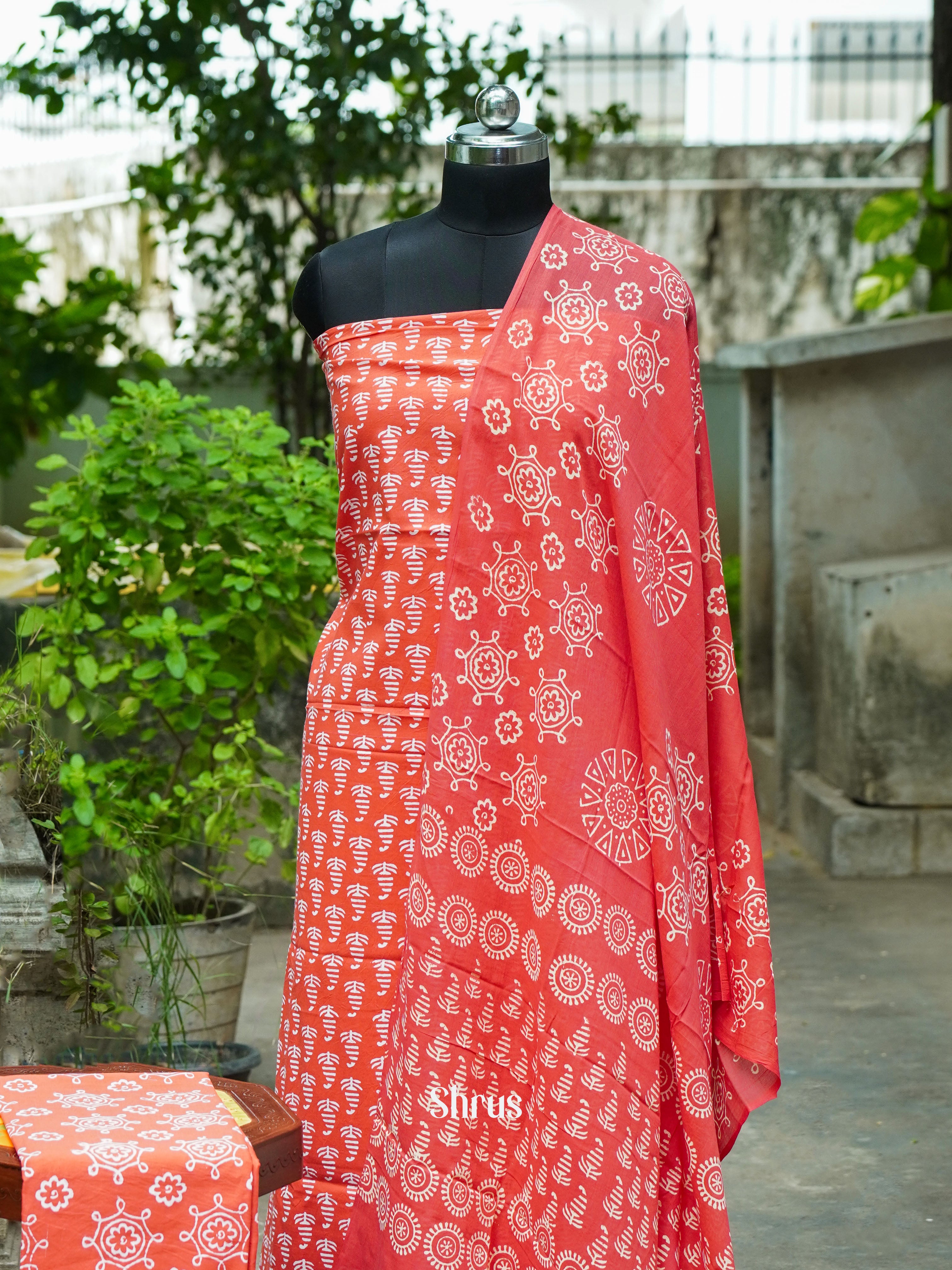 Red - Cotton Salwar - Shop on ShrusEternity.com