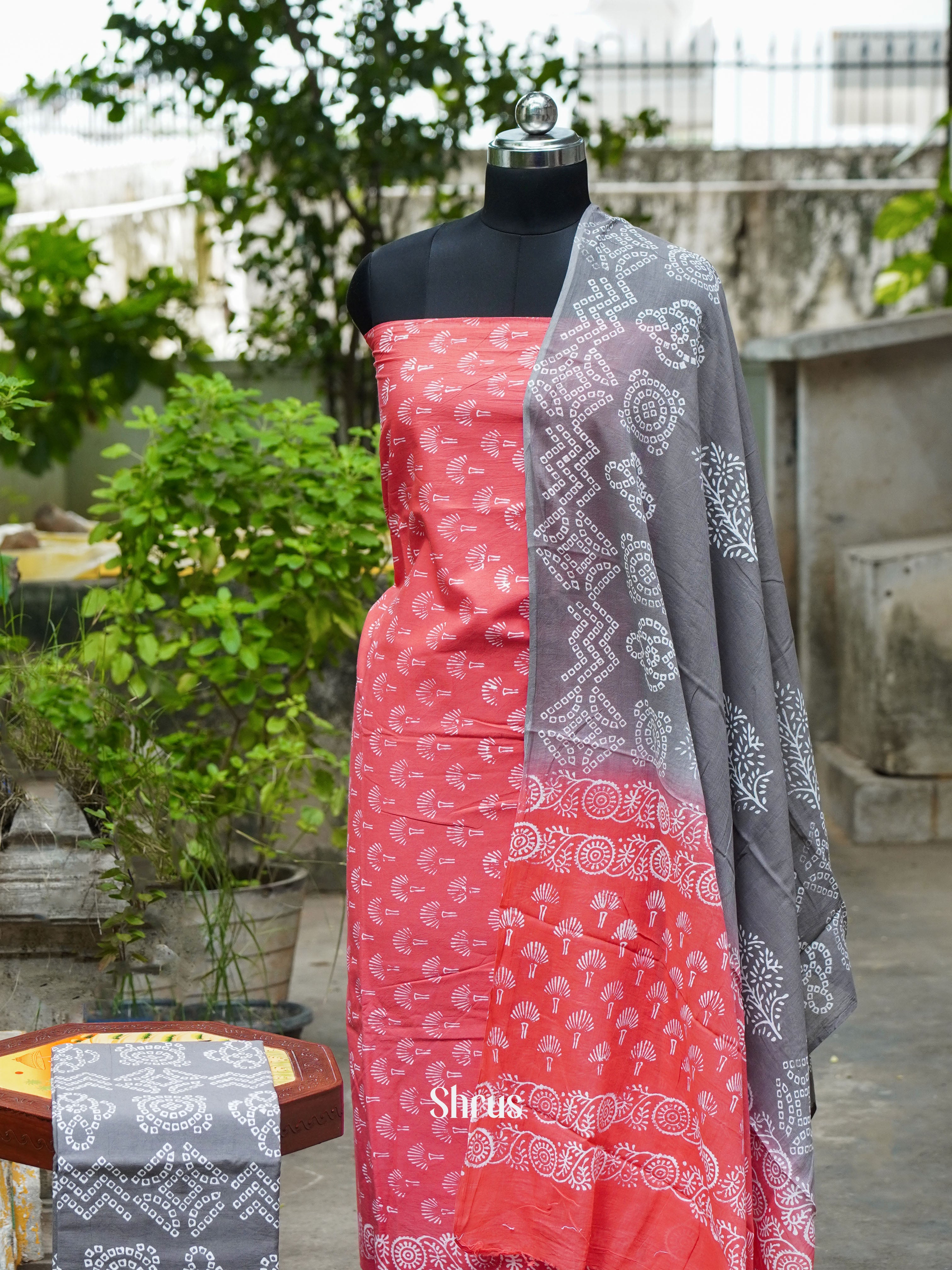 Pink & Grey - Cotton salwar - Shop on ShrusEternity.com