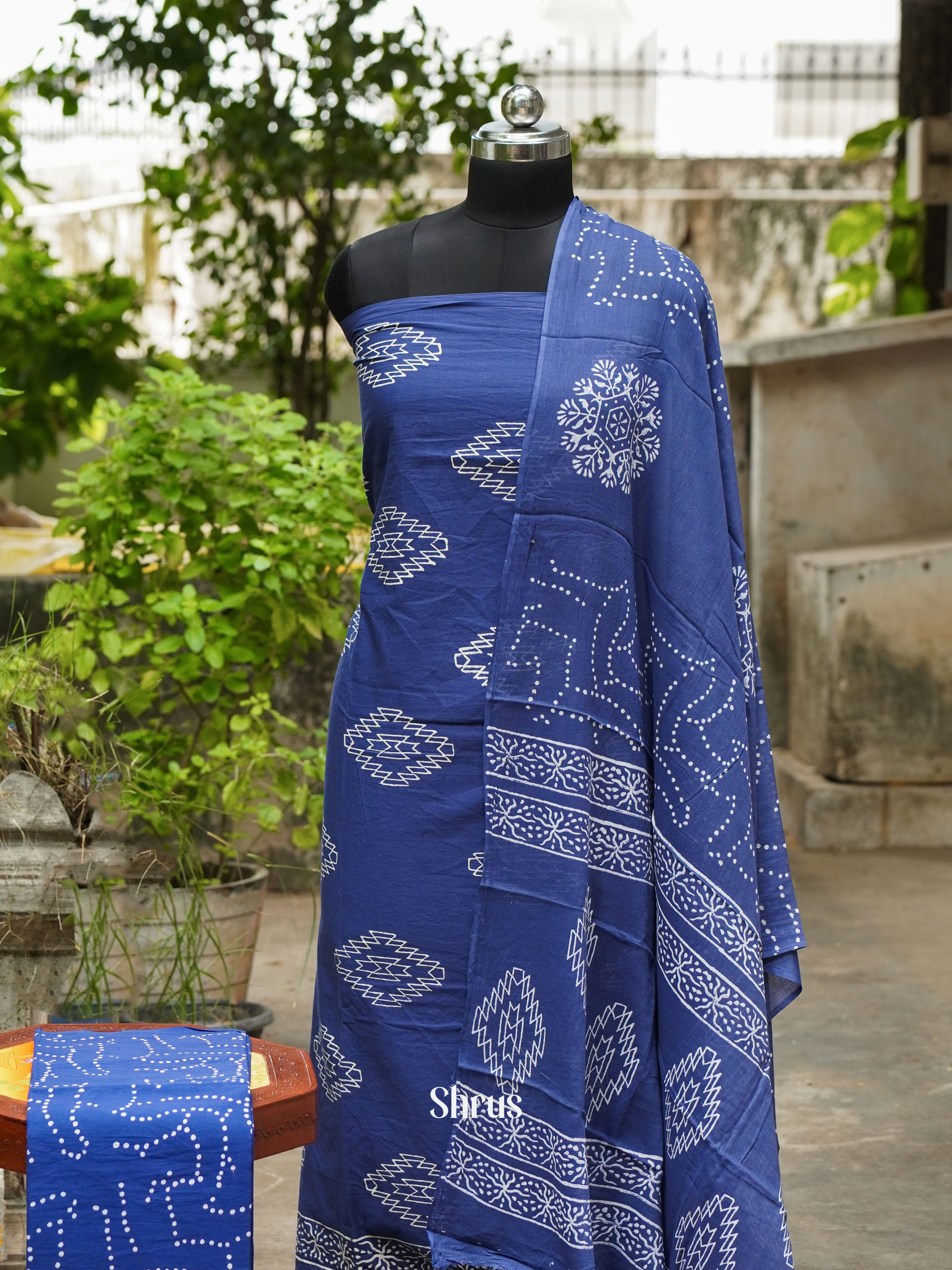 Blue- Cotton salwar - Shop on ShrusEternity.com