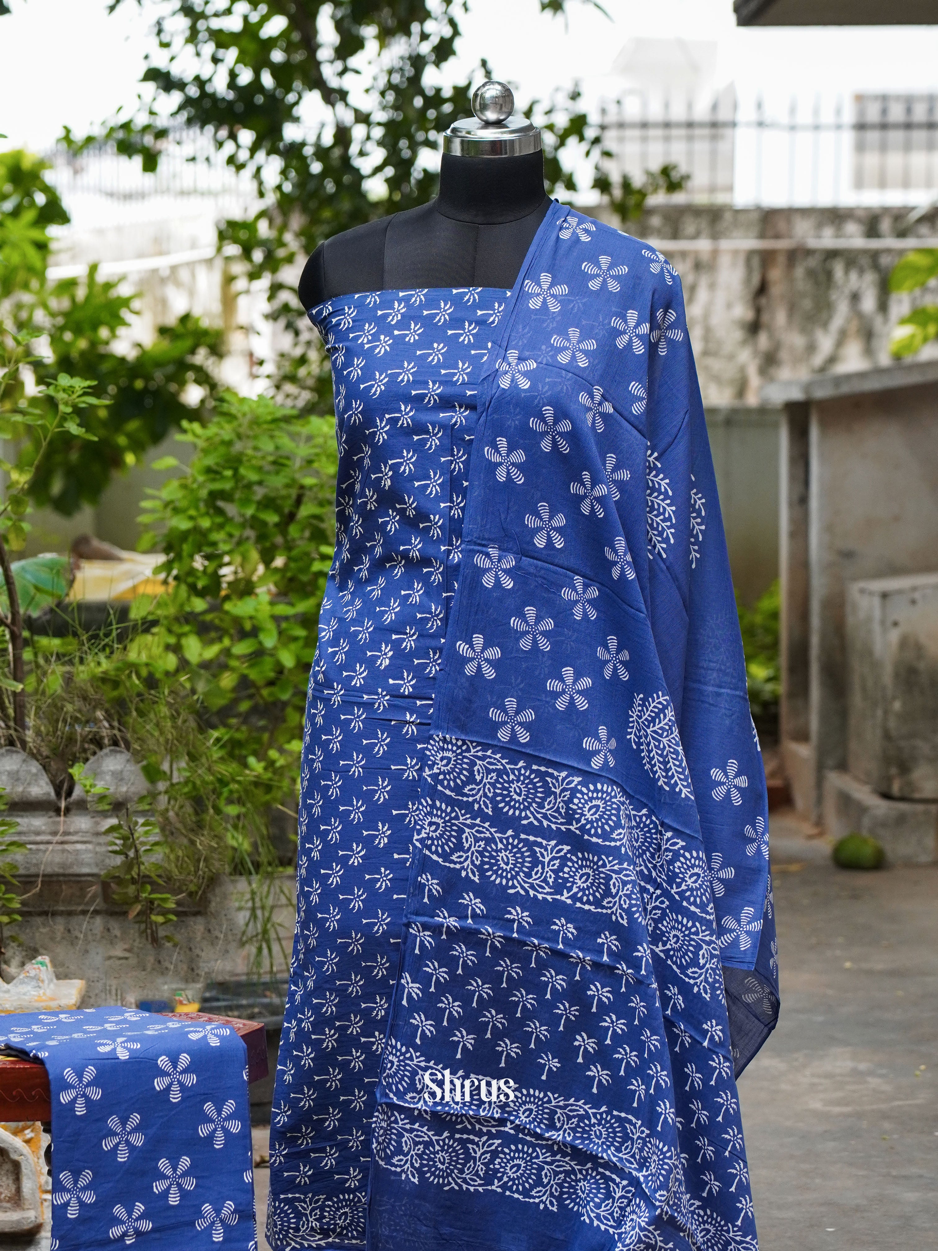 Blue - Cotton salwar - Shop on ShrusEternity.com