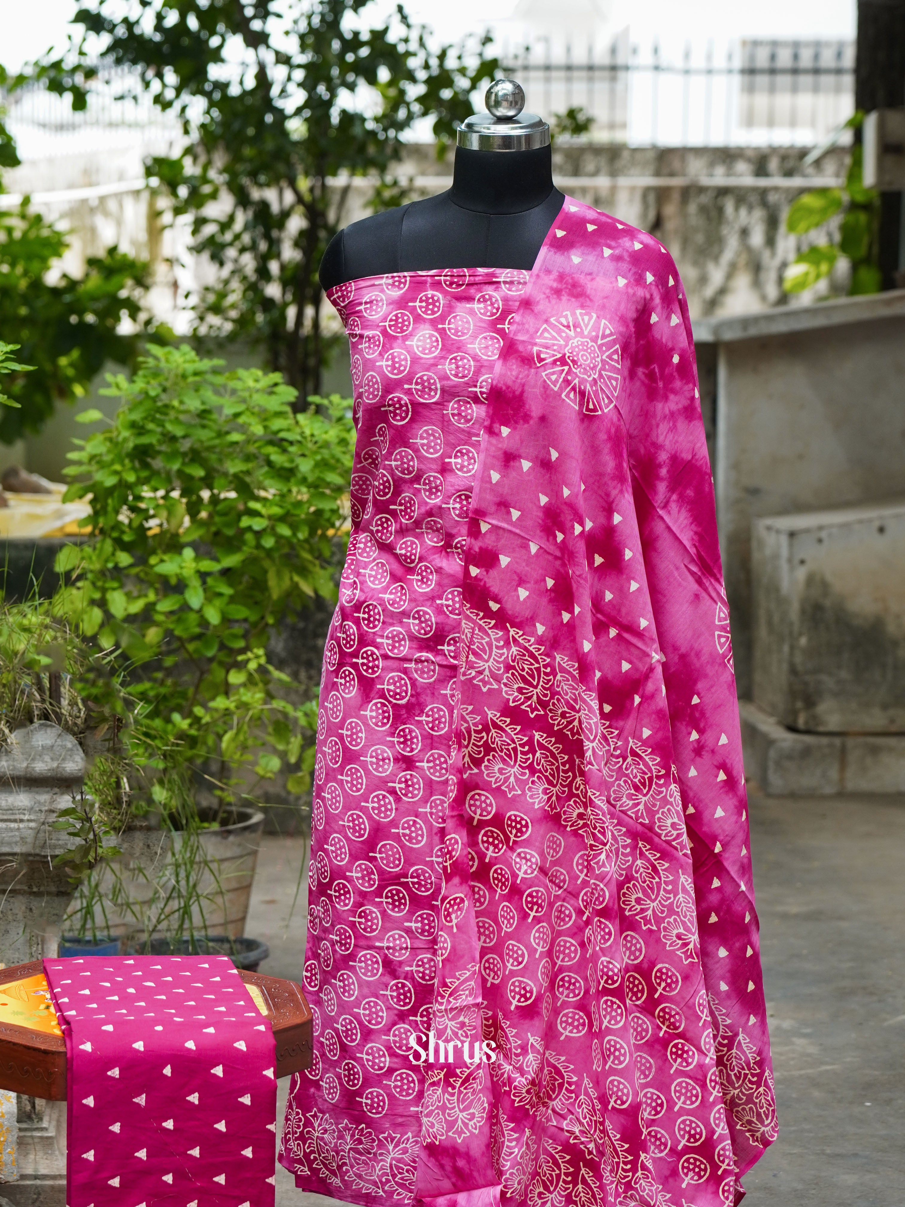 Pink - Cotton salwar - Shop on ShrusEternity.com