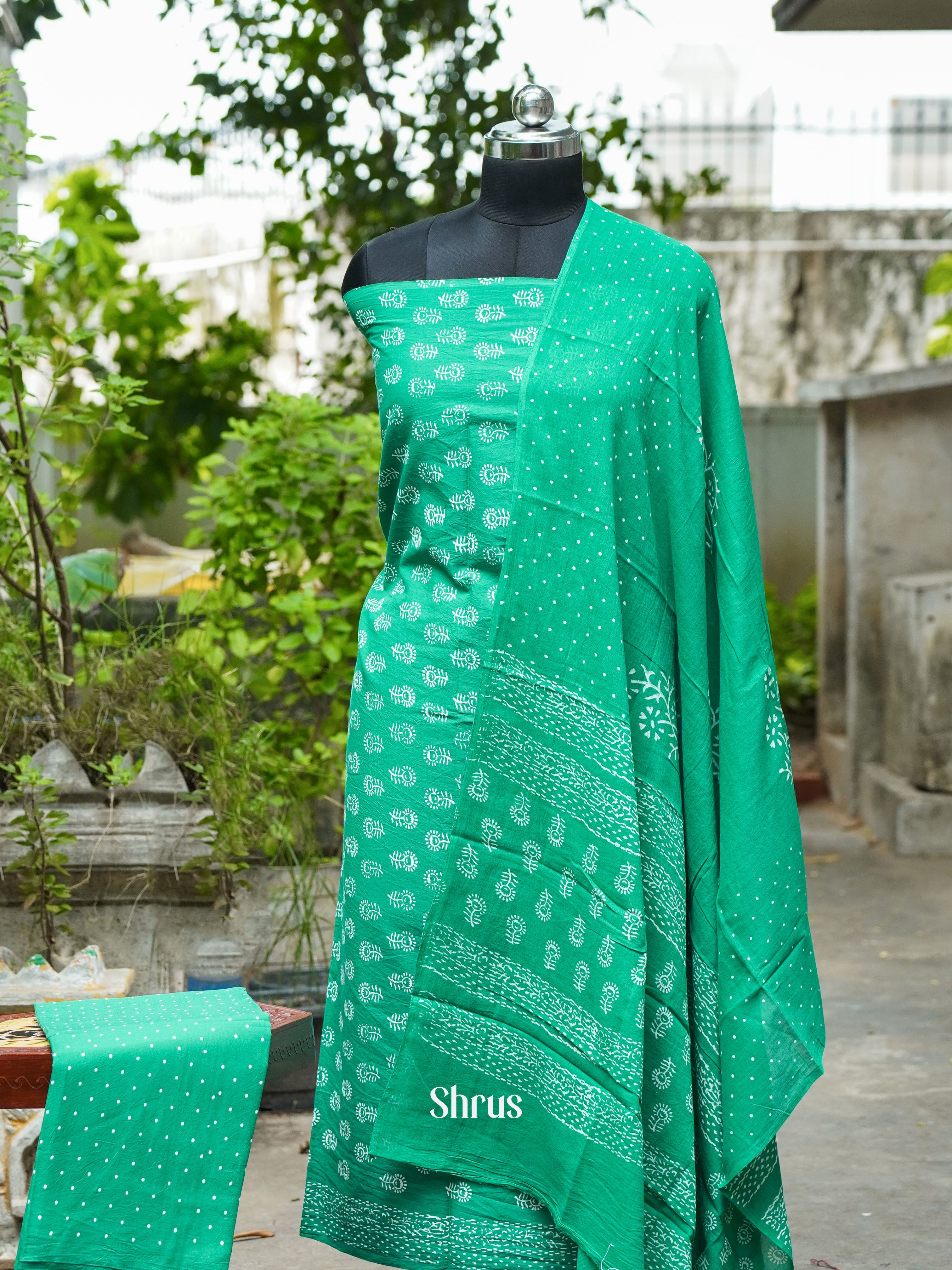 Green - Cotton salwar - Shop on ShrusEternity.com