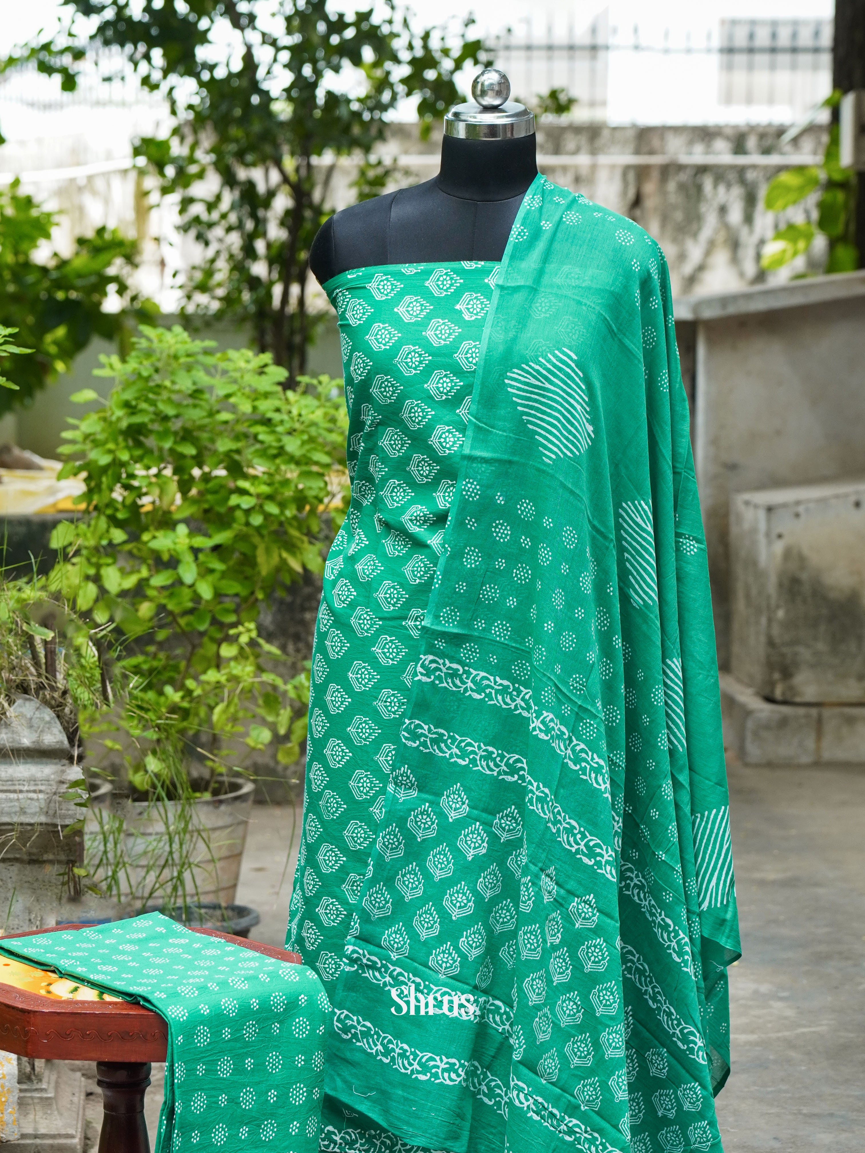 Green - Cotton salwar - Shop on ShrusEternity.com