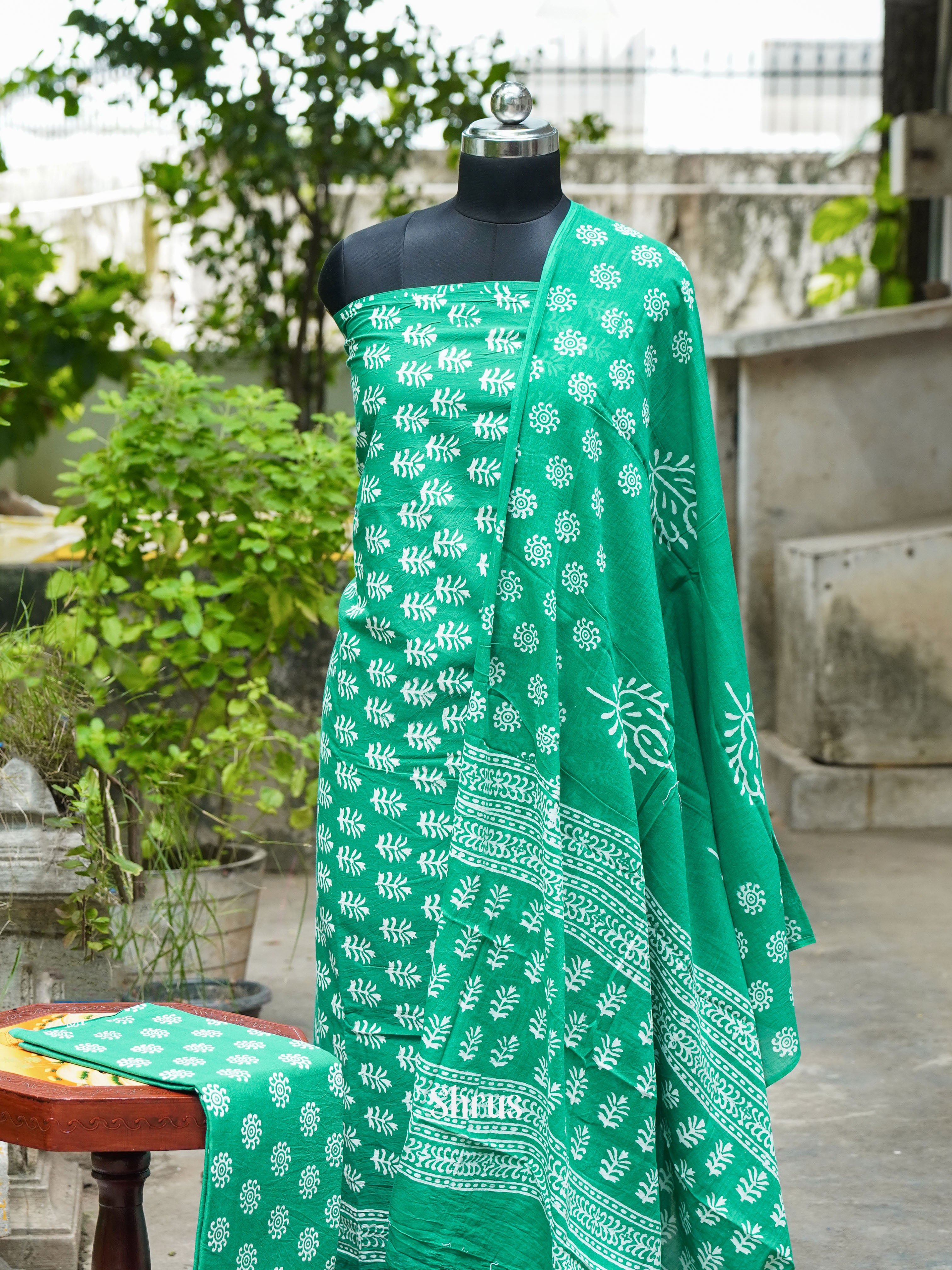 Green - Cotton salwar - Shop on ShrusEternity.com
