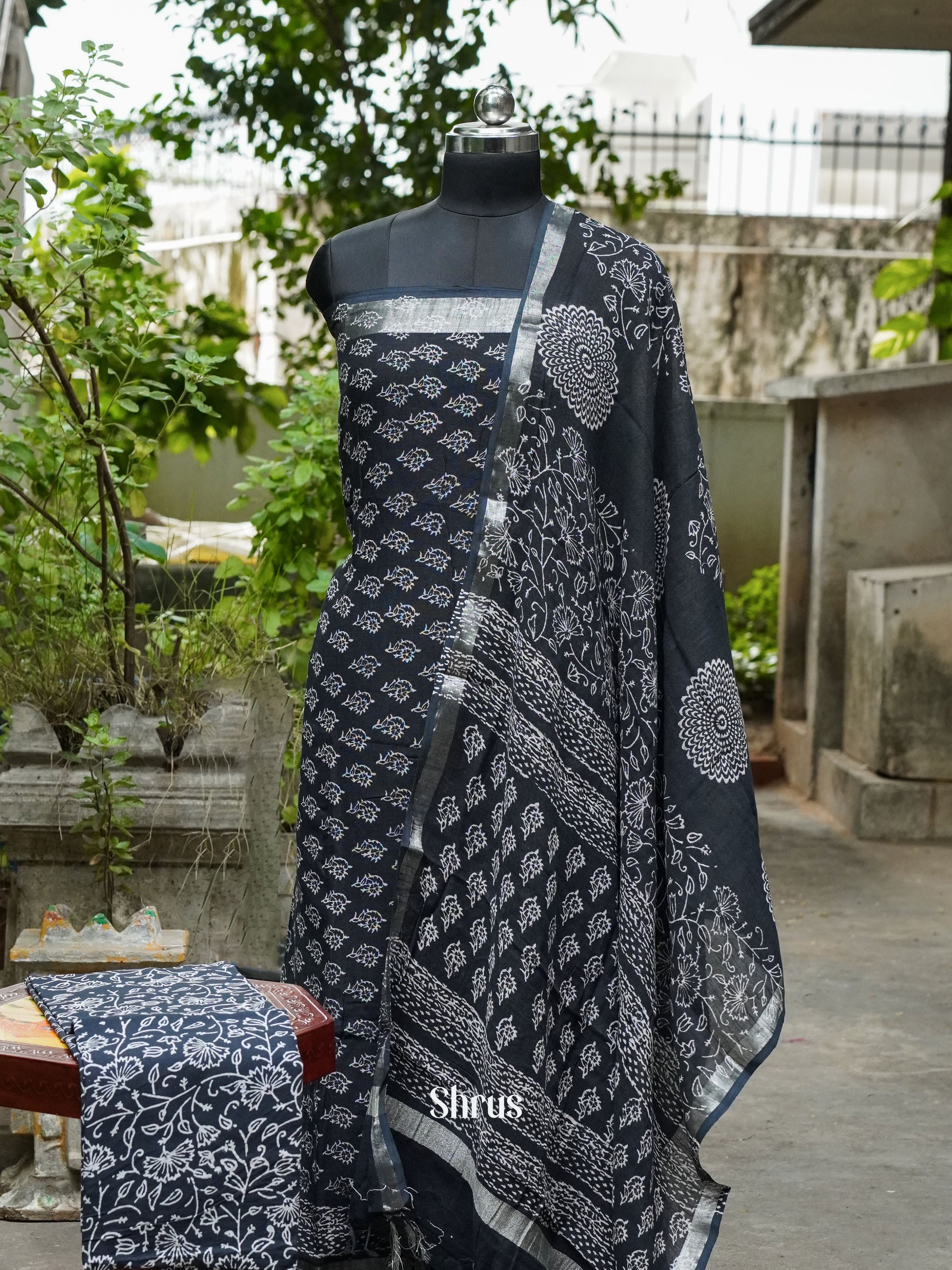 Black - Linen salwar - Shop on ShrusEternity.com