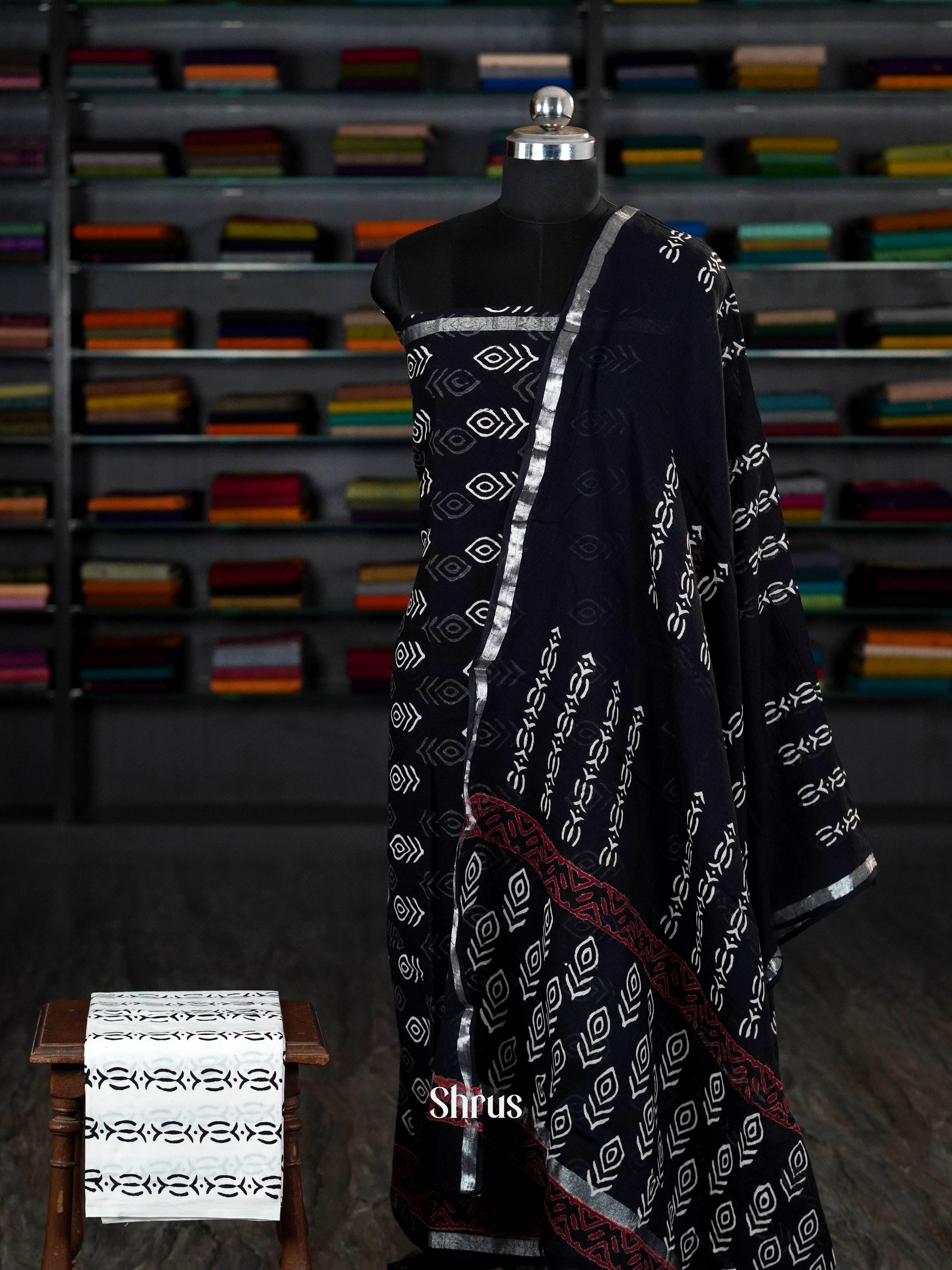 Black & White - Linen Salwar - Shop on ShrusEternity.com
