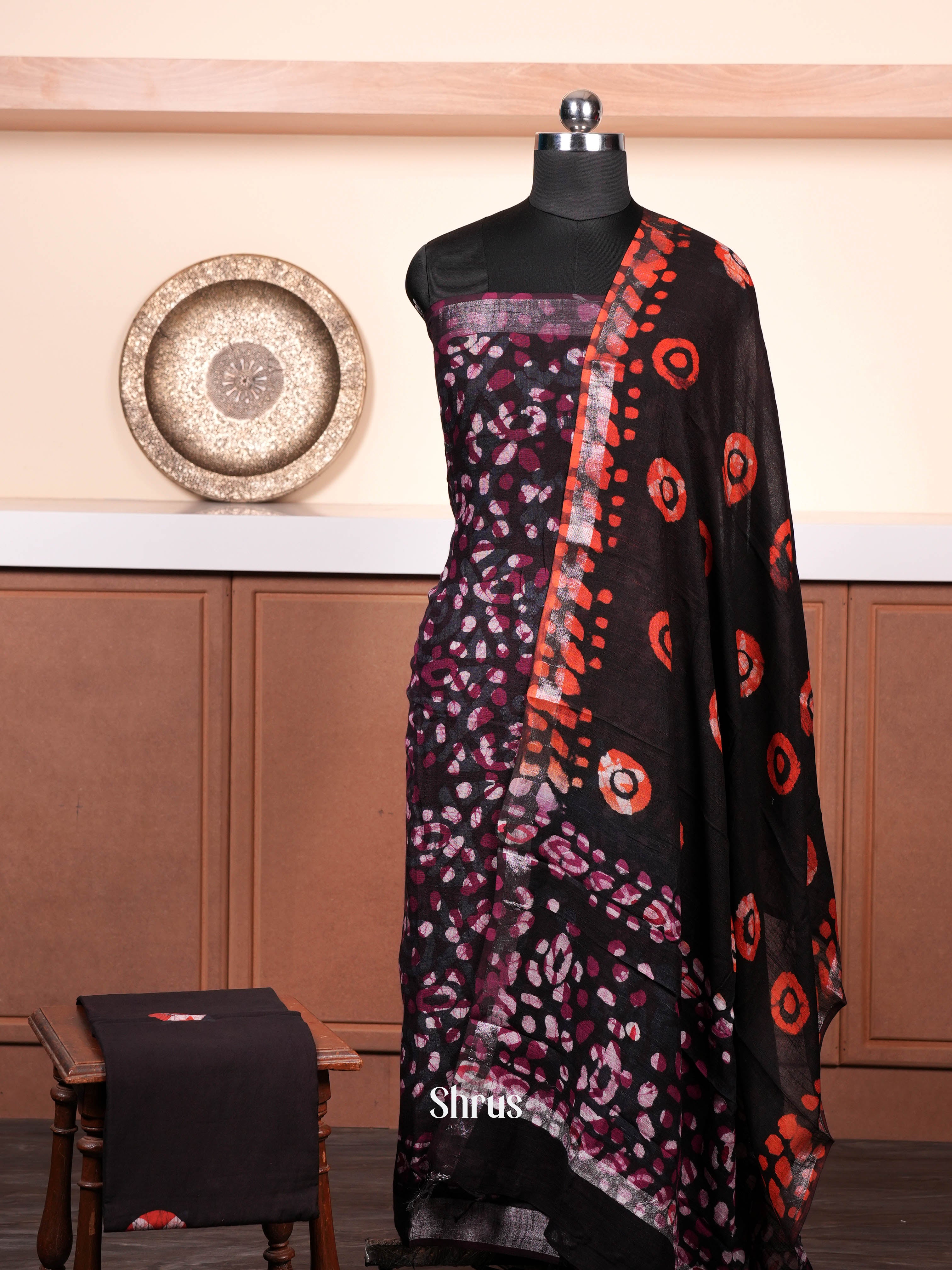 Purple & Black - Linen Salwar - Shop on ShrusEternity.com