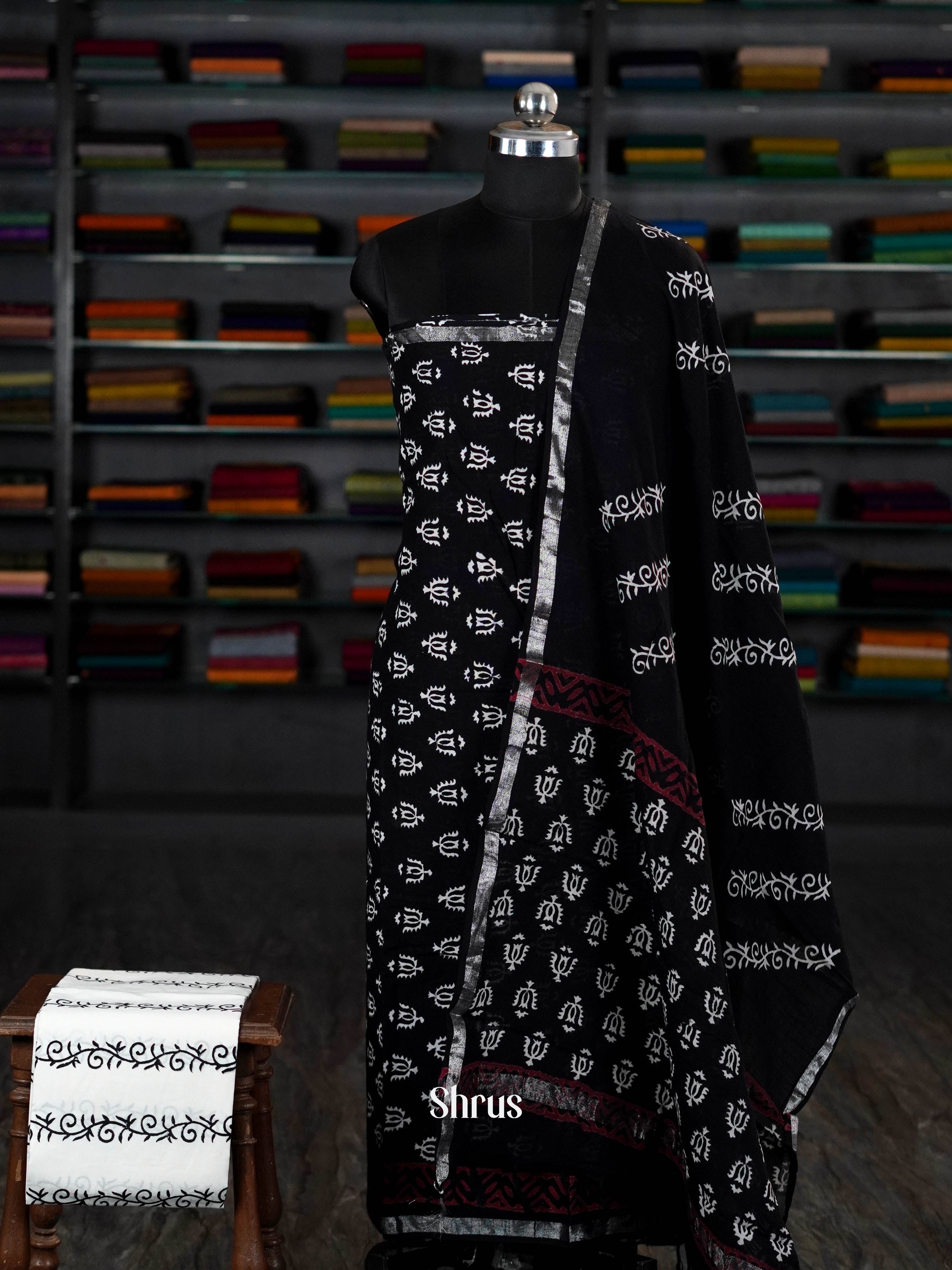 Black & White - Linen Salwar - Shop on ShrusEternity.com