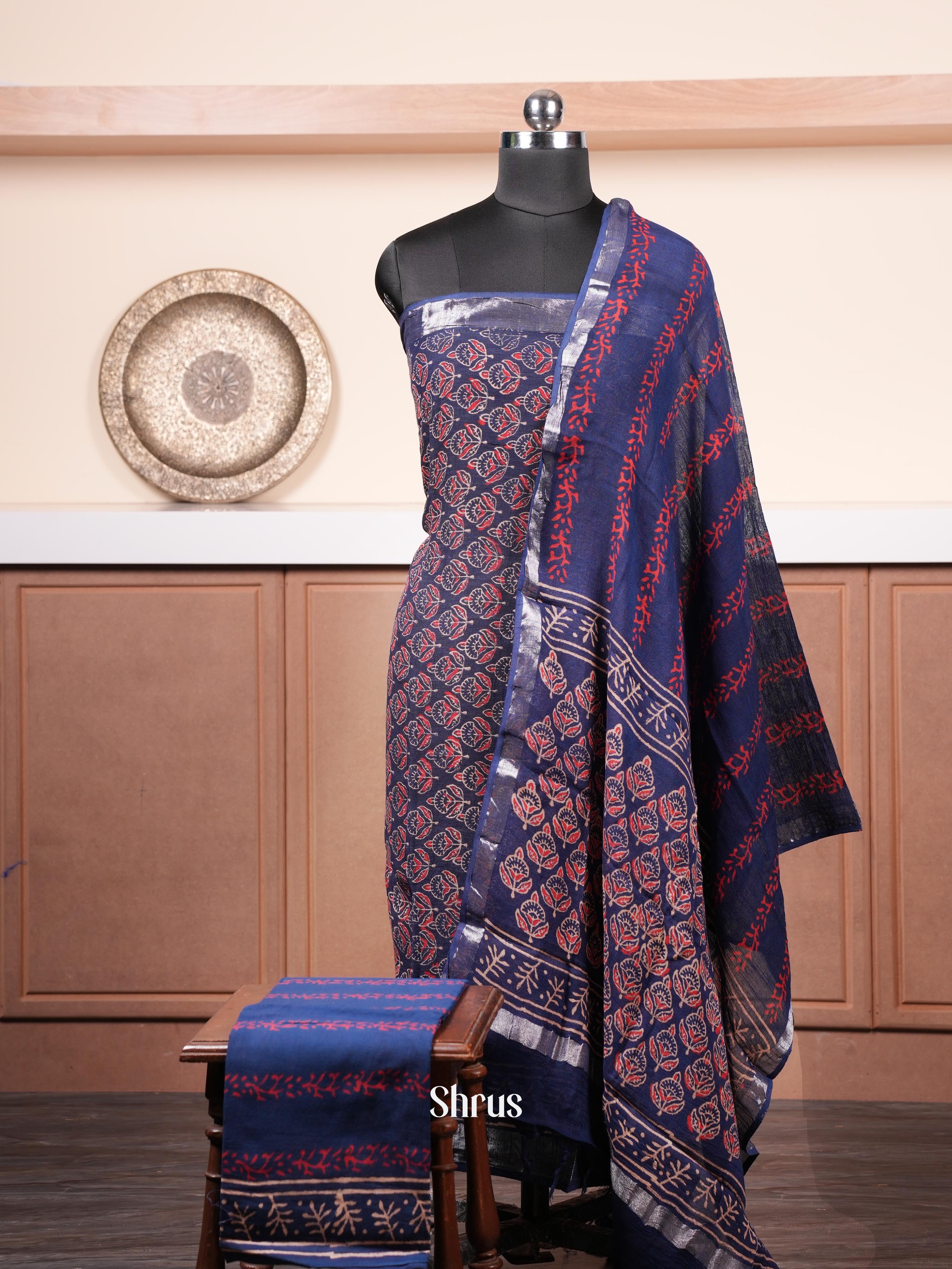 Shades Of Blue - Linen Salwar - Shop on ShrusEternity.com